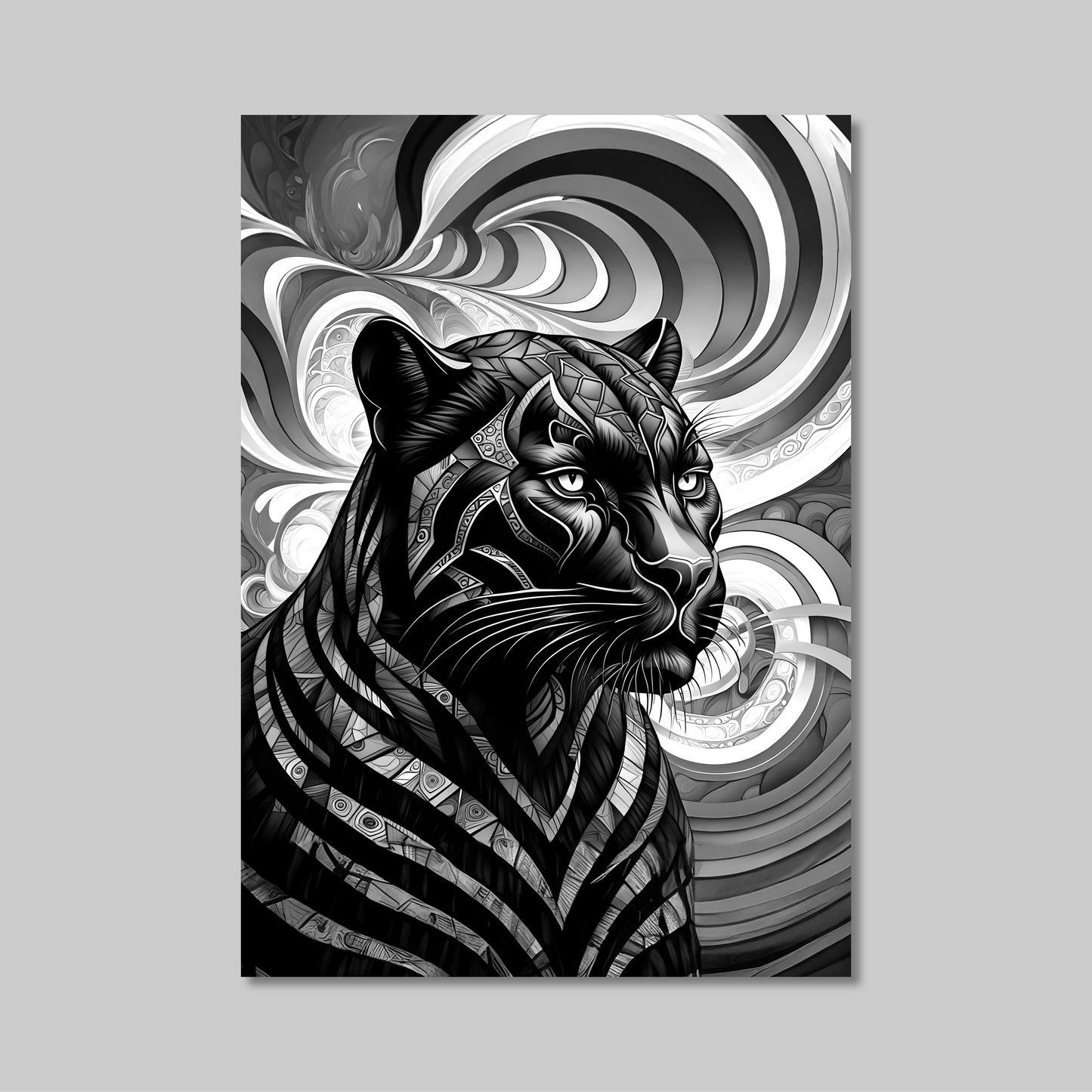 ABSTRACT BLACK PANTHER **UNFRAMED ART PRINT**