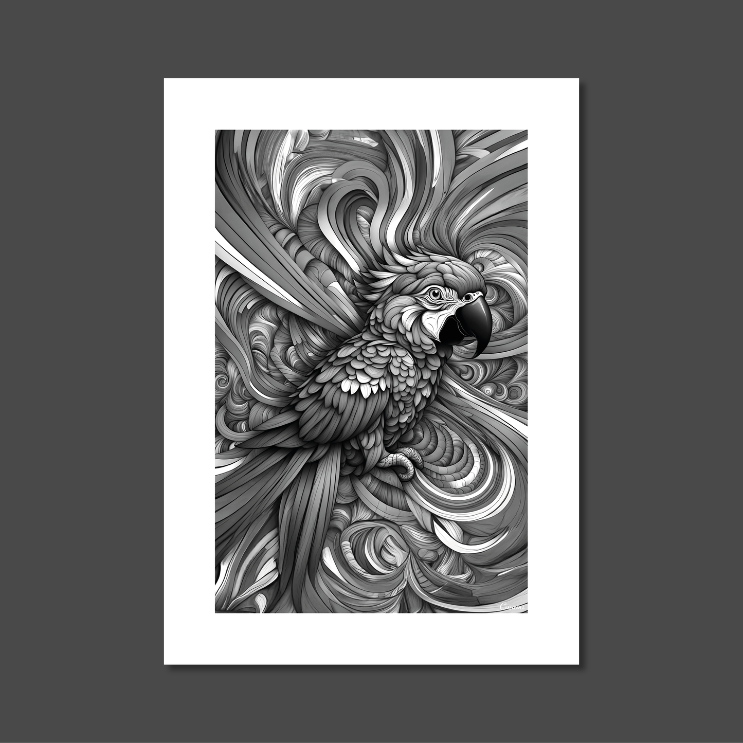 ABSTRACT PARROT **UNFRAMED ART PRINT**