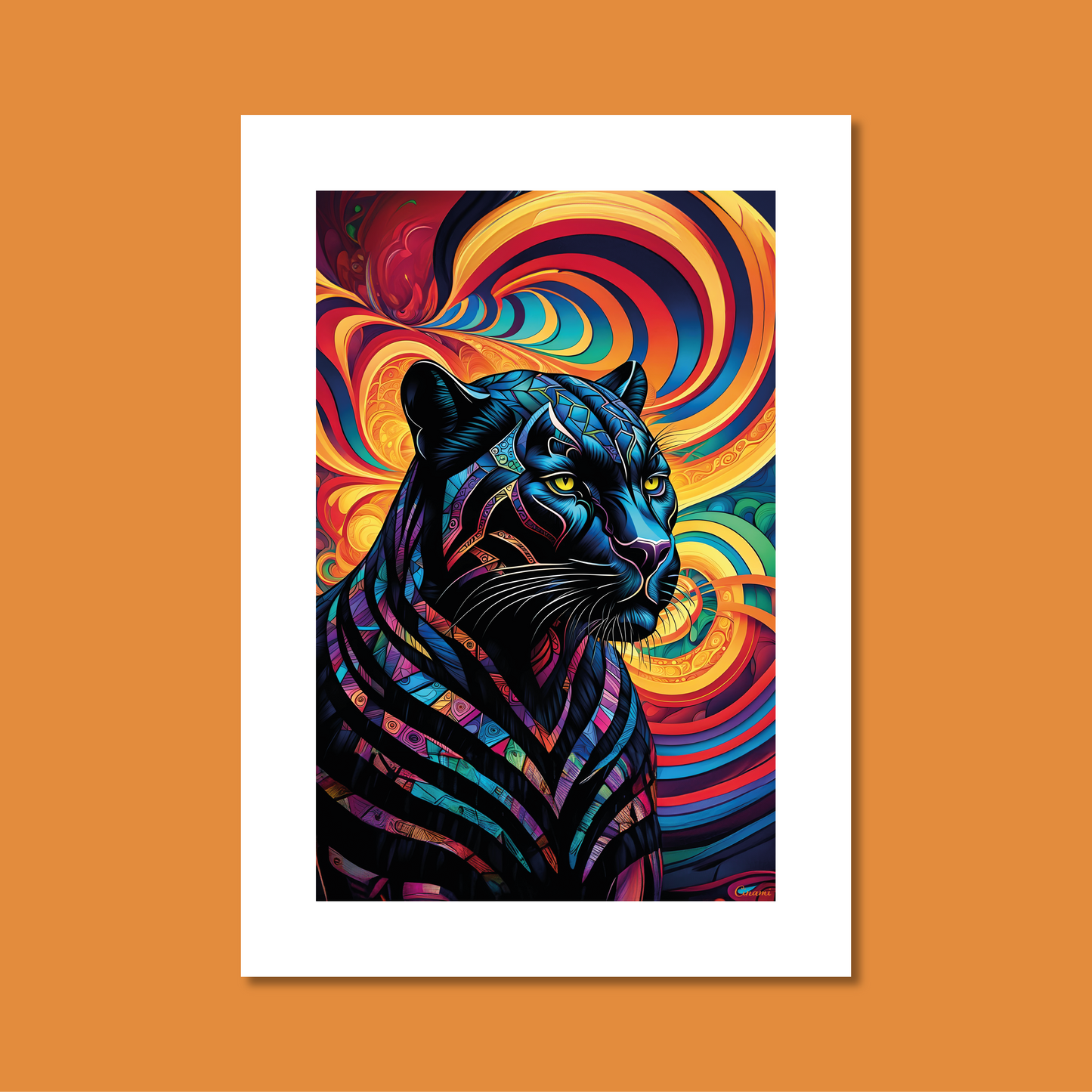 ABSTRACT BLACK PANTHER **UNFRAMED ART PRINT**