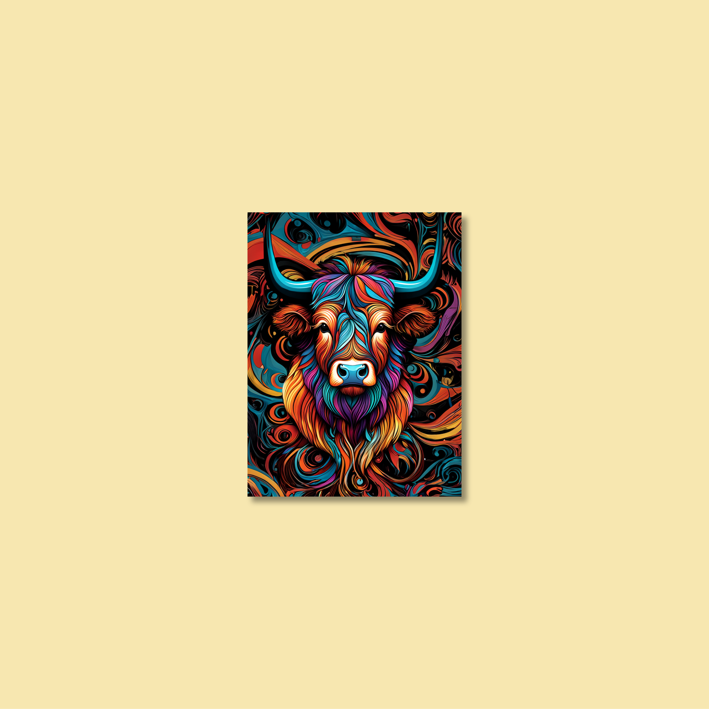 ABSTRACT HIGHLAND CATTLE **UNFRAMED ART PRINT**