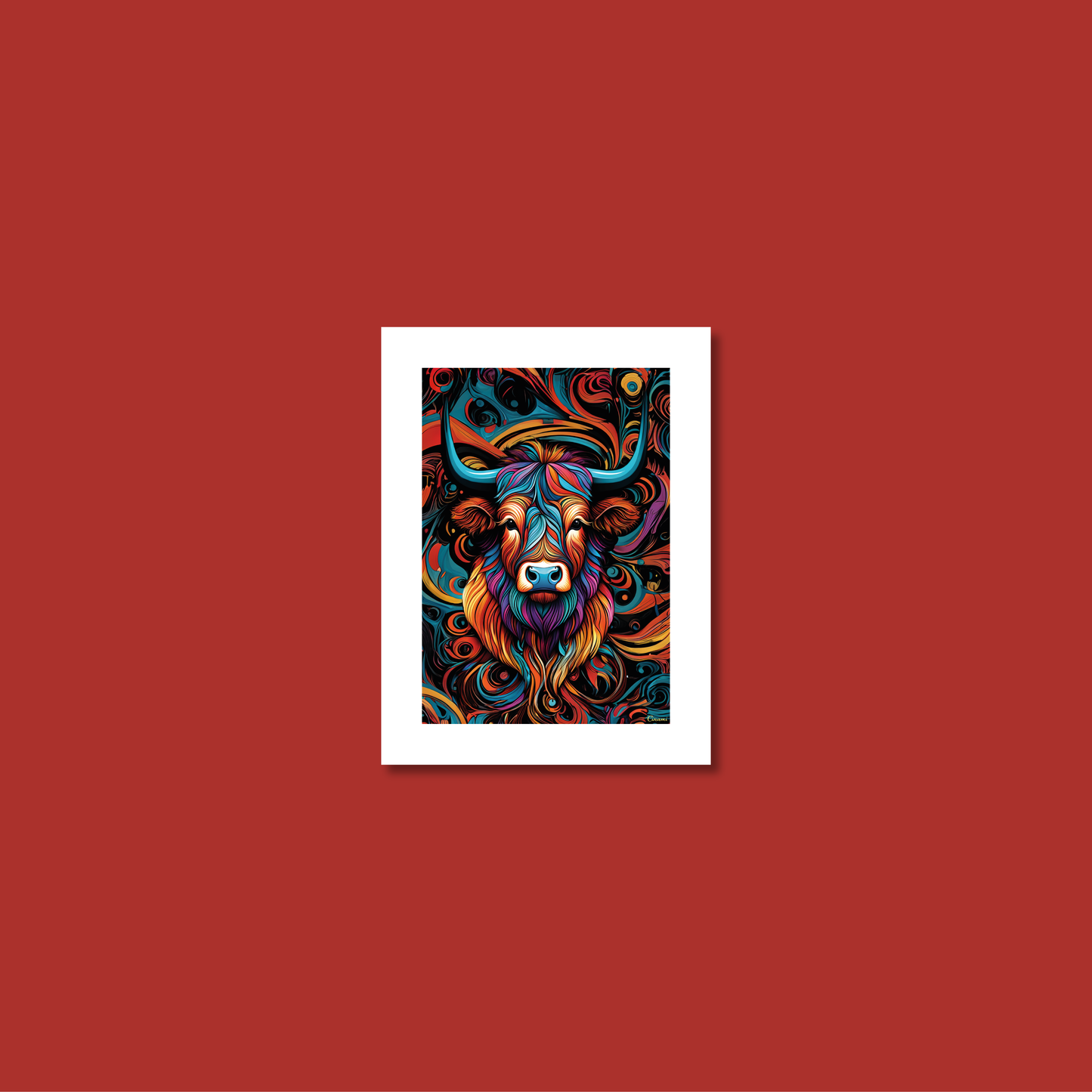 ABSTRACT HIGHLAND CATTLE **UNFRAMED ART PRINT**