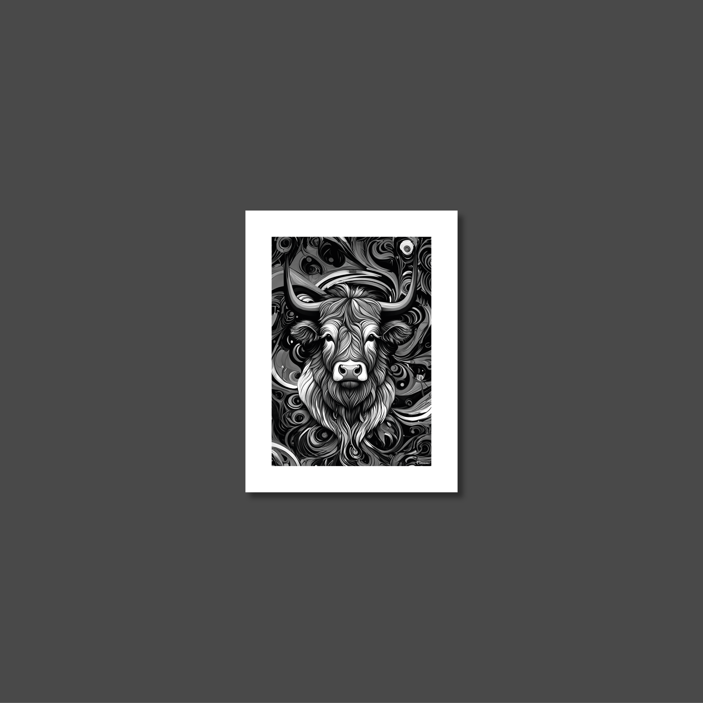 ABSTRACT HIGHLAND CATTLE **UNFRAMED ART PRINT**
