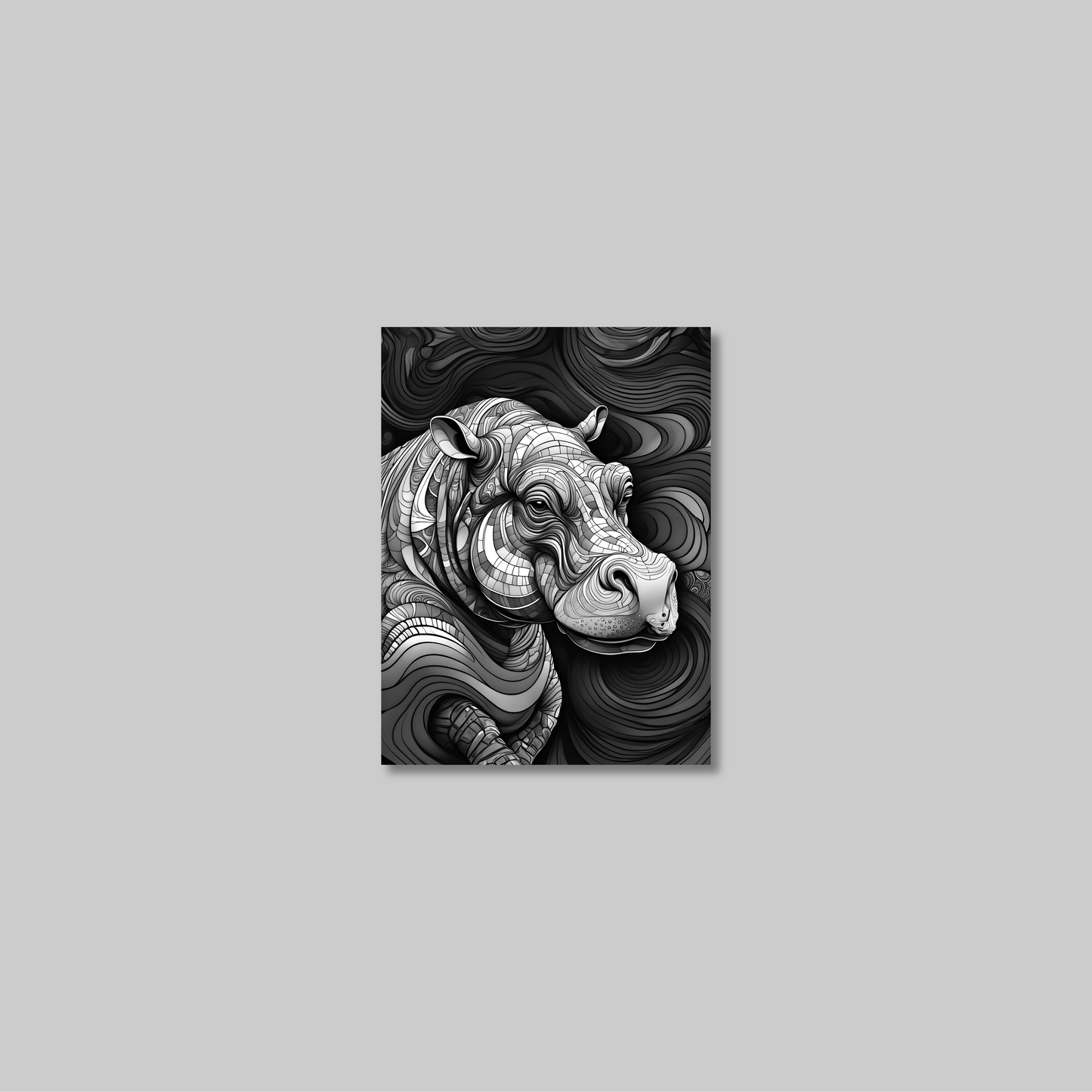 ABSTRACT HIPPO **UNFRAMED ART PRINT**