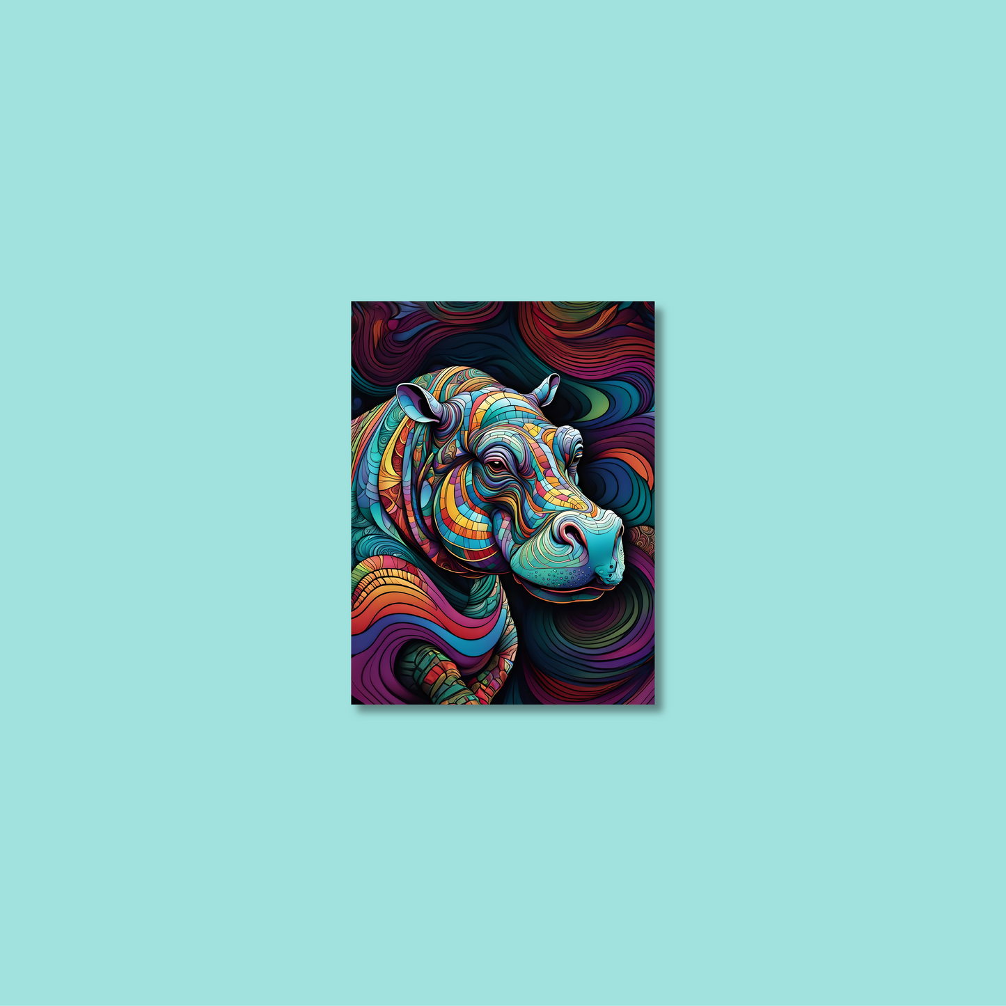 ABSTRACT HIPPO **UNFRAMED ART PRINT**