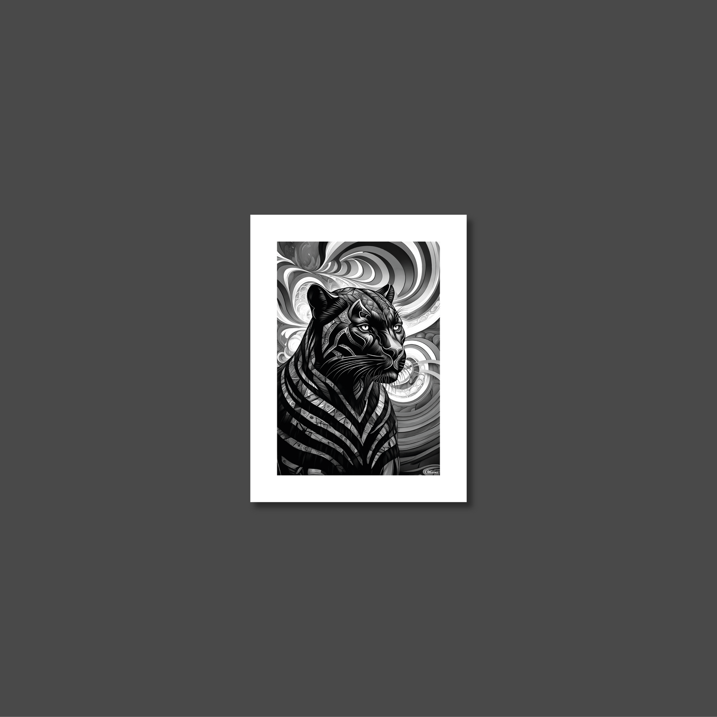 ABSTRACT BLACK PANTHER **UNFRAMED ART PRINT**