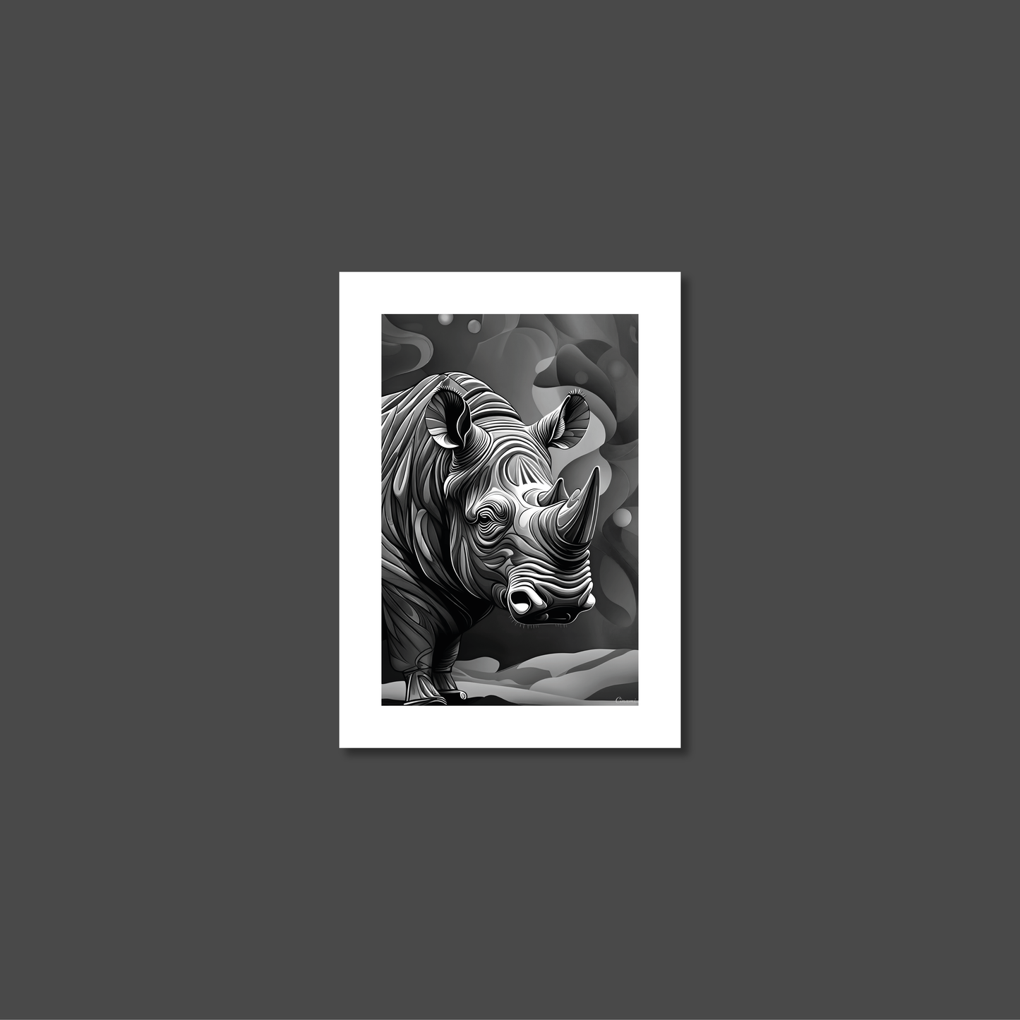 ABSTRACT RHINO **UNFRAMED ART PRINT**