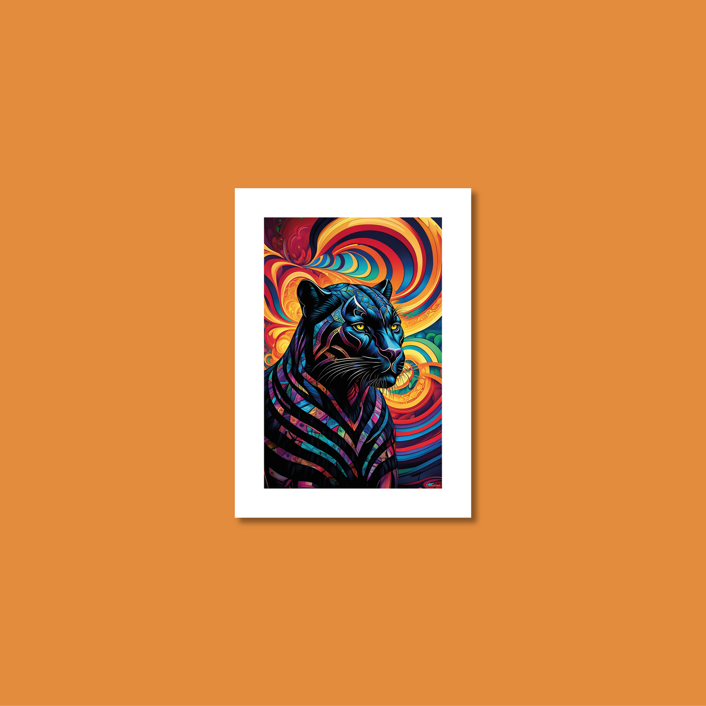 ABSTRACT BLACK PANTHER **UNFRAMED ART PRINT**