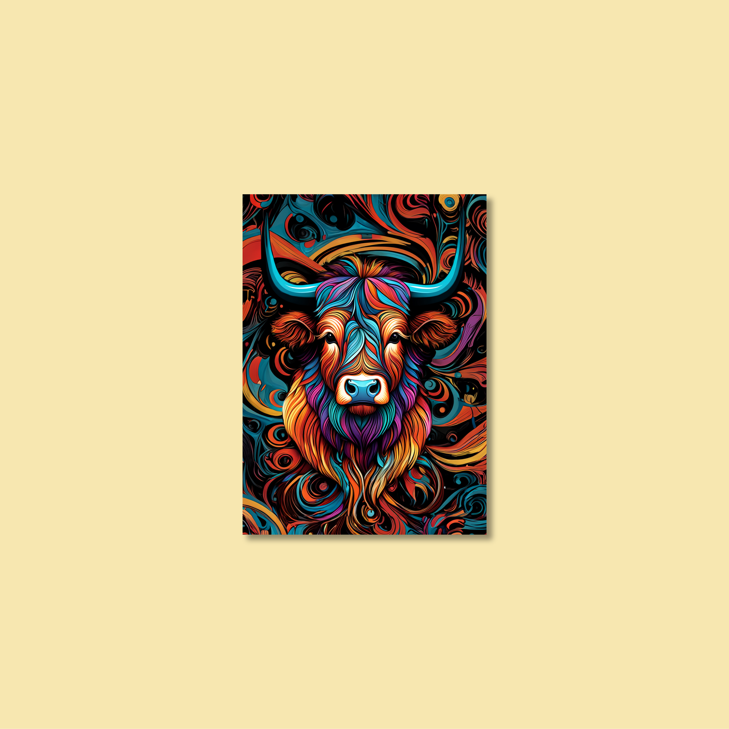 ABSTRACT HIGHLAND CATTLE **UNFRAMED ART PRINT**