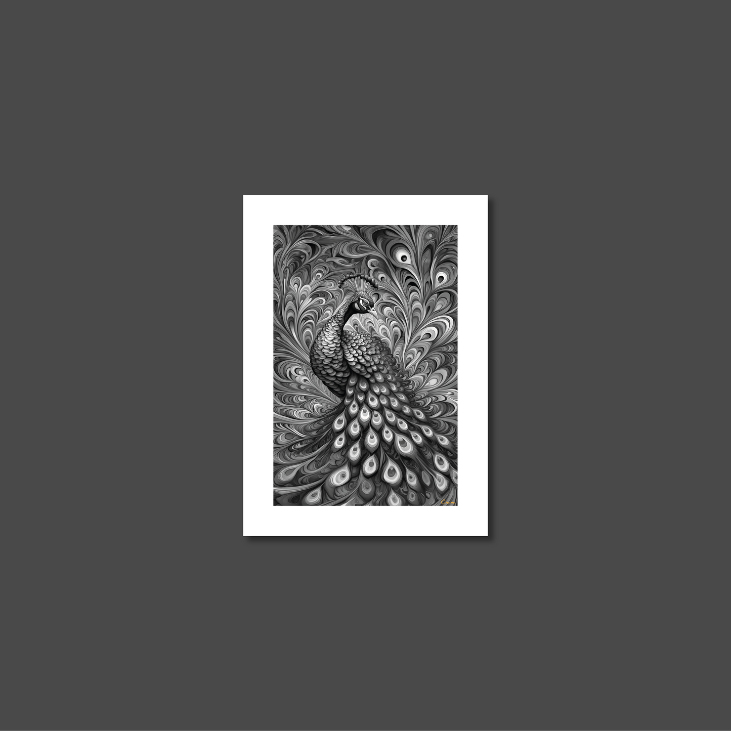 ABSTRACT PEACOCK **UNFRAMED ART PRINT**
