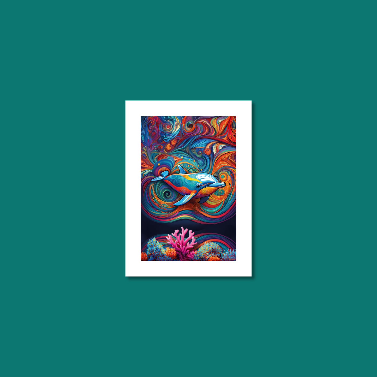 ABSTRACT DOLPHIN **UNFRAMED ART PRINT**