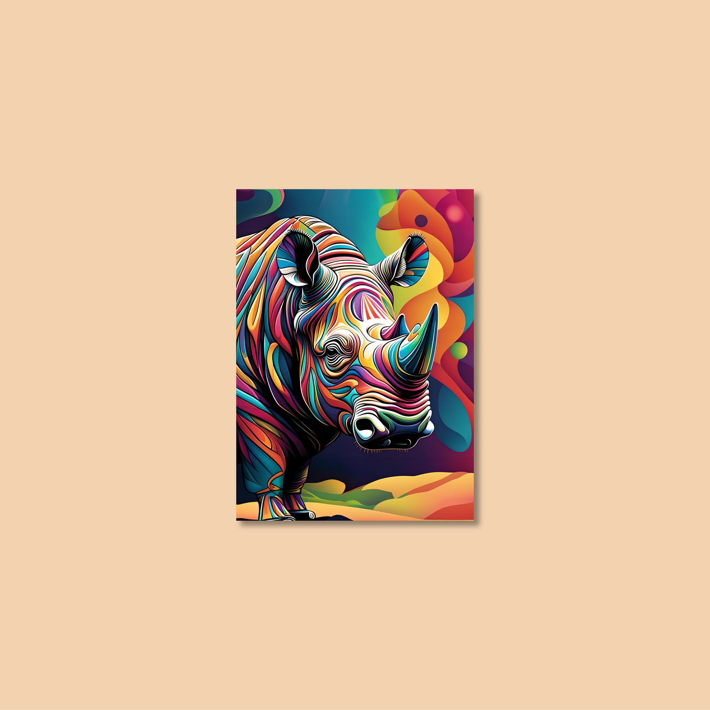 ABSTRACT RHINO **UNFRAMED ART PRINT**