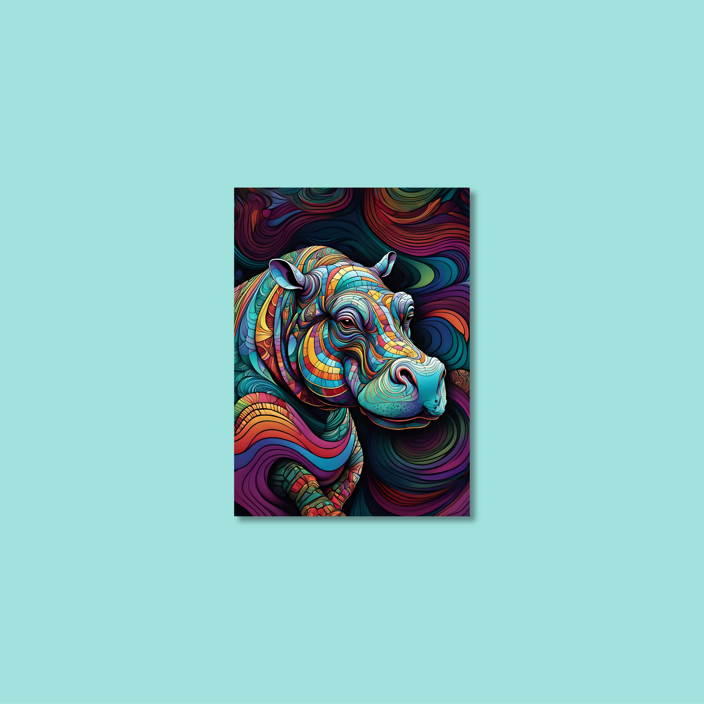 ABSTRACT HIPPO **UNFRAMED ART PRINT**
