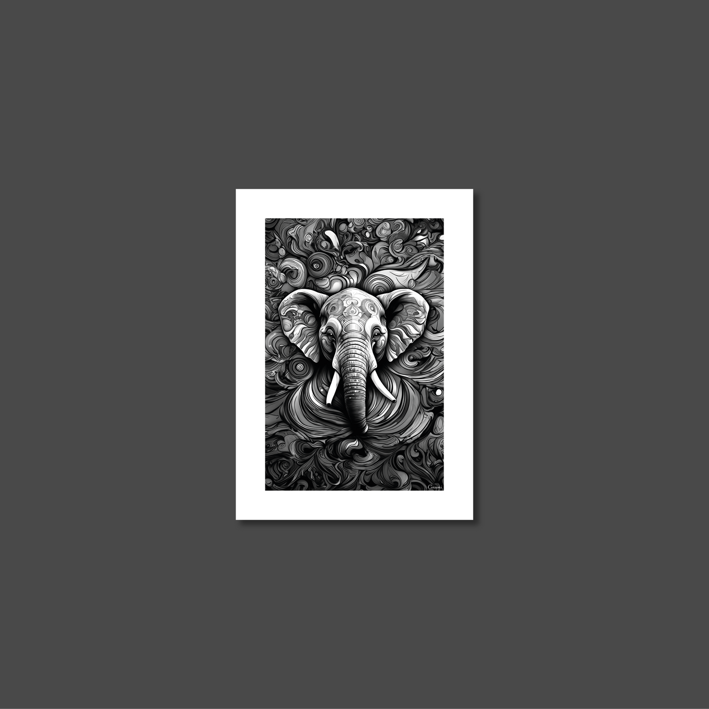 ABSTRACT ELEPHANT **UNFRAMED ART PRINT**