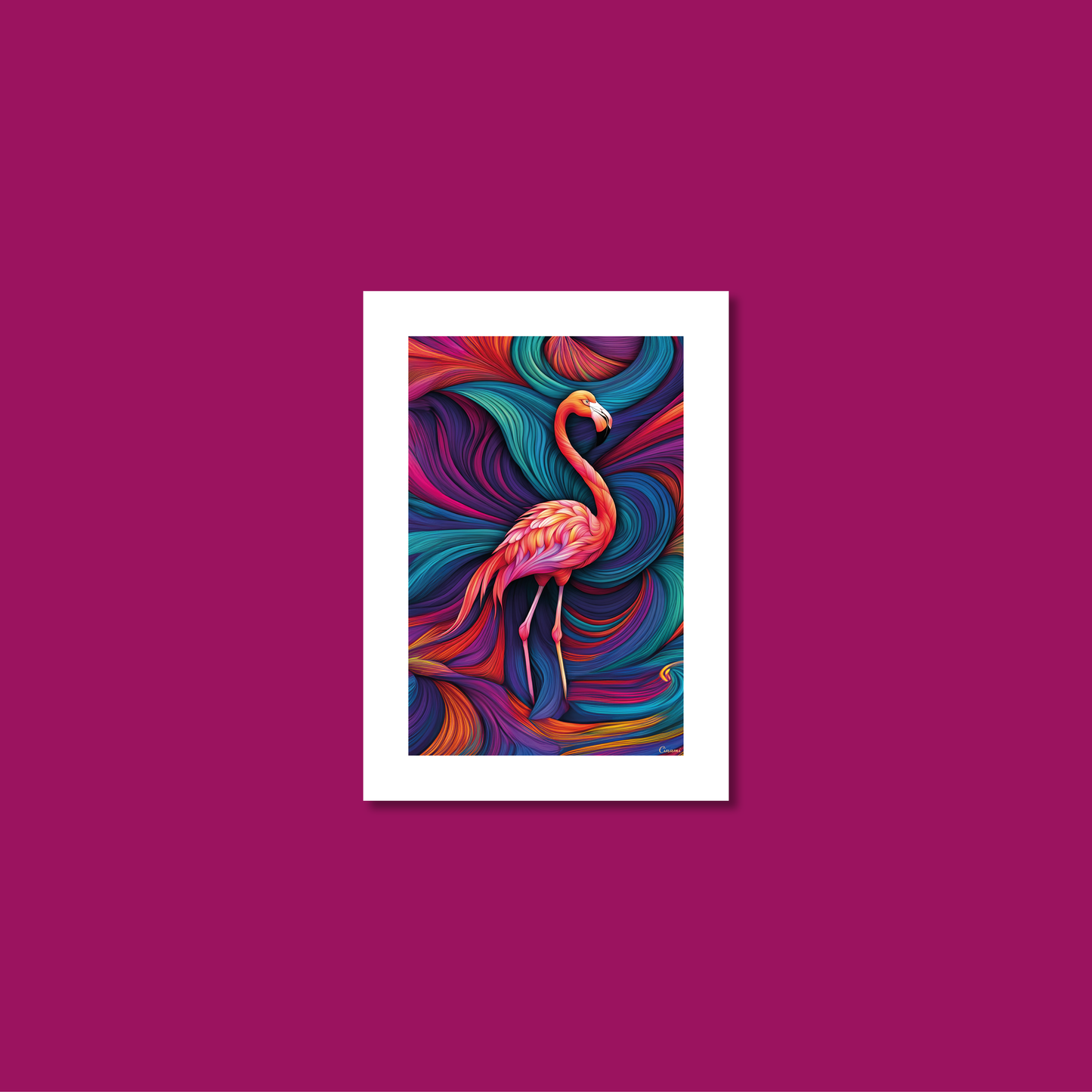 ABSTRACT FLAMINGO **UNFRAMED ART PRINT**