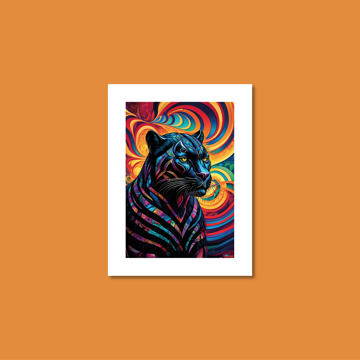 ABSTRACT BLACK PANTHER **UNFRAMED ART PRINT**
