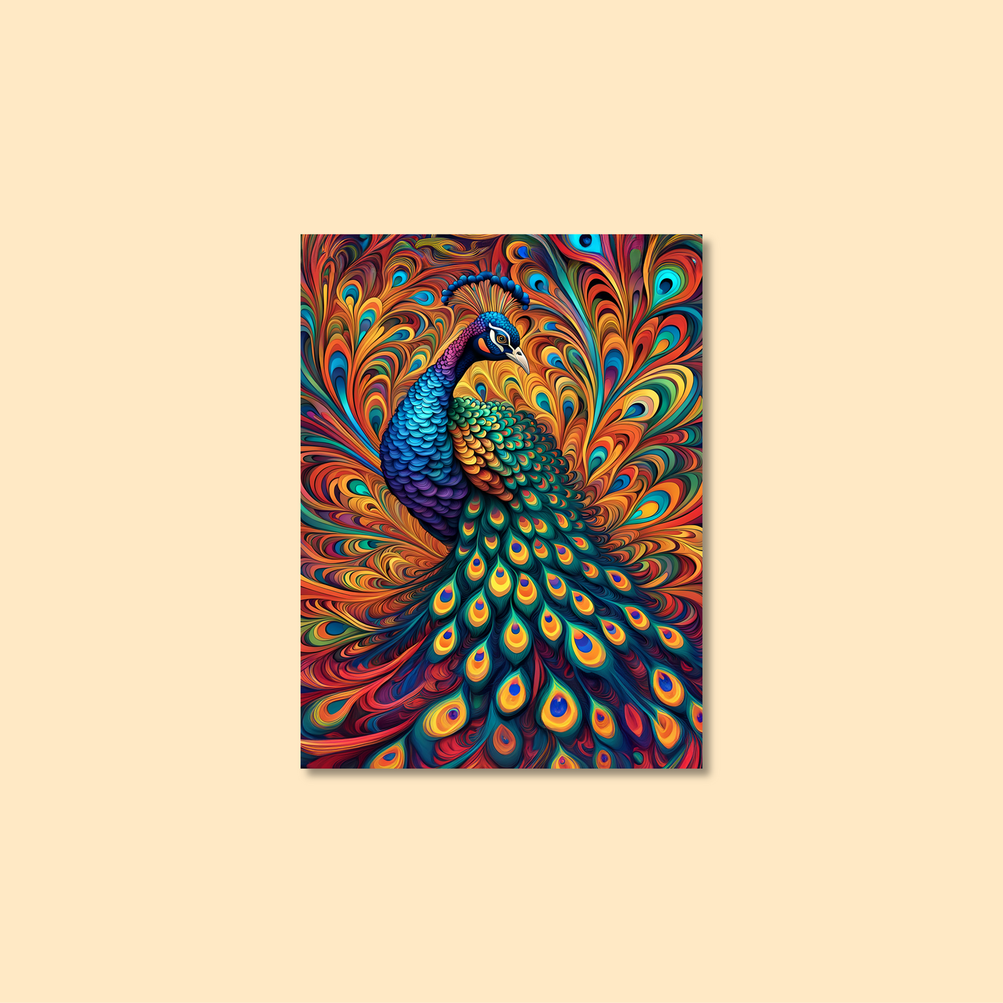 ABSTRACT PEACOCK **UNFRAMED ART PRINT**
