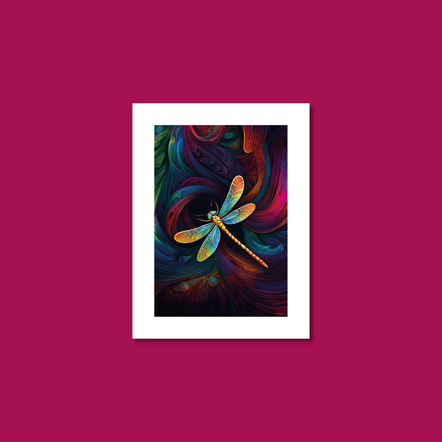 ABSTRACT DRAGONFLY **UNFRAMED ART PRINT**