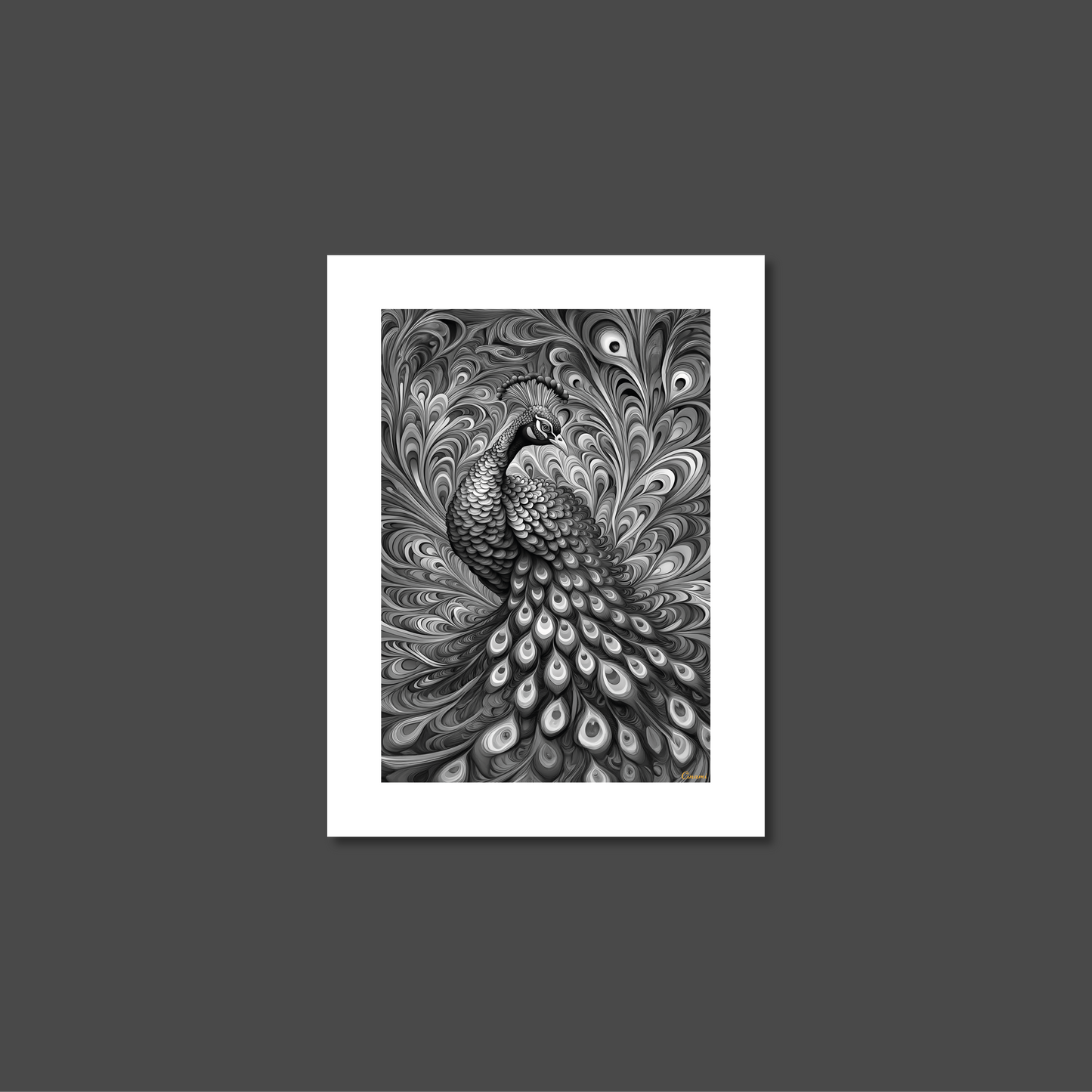 ABSTRACT PEACOCK **UNFRAMED ART PRINT**