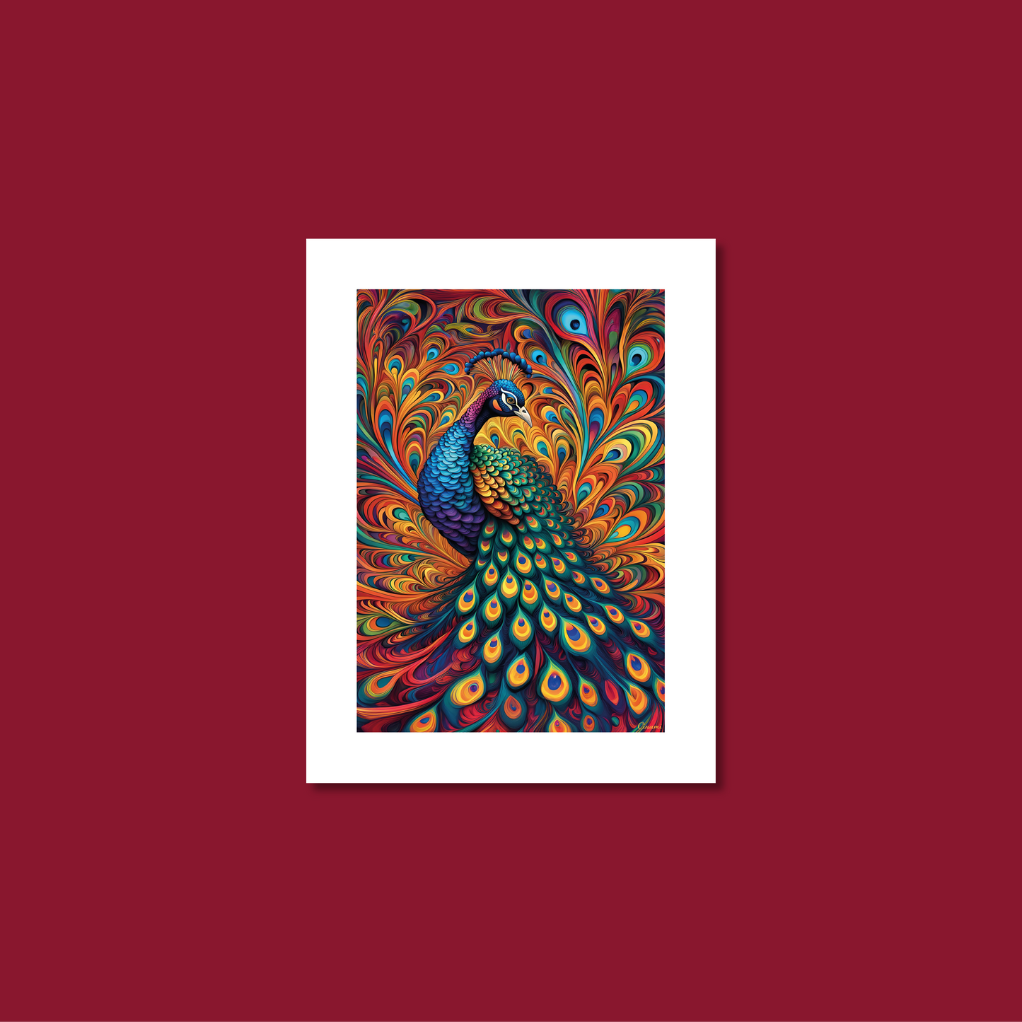 ABSTRACT PEACOCK **UNFRAMED ART PRINT**