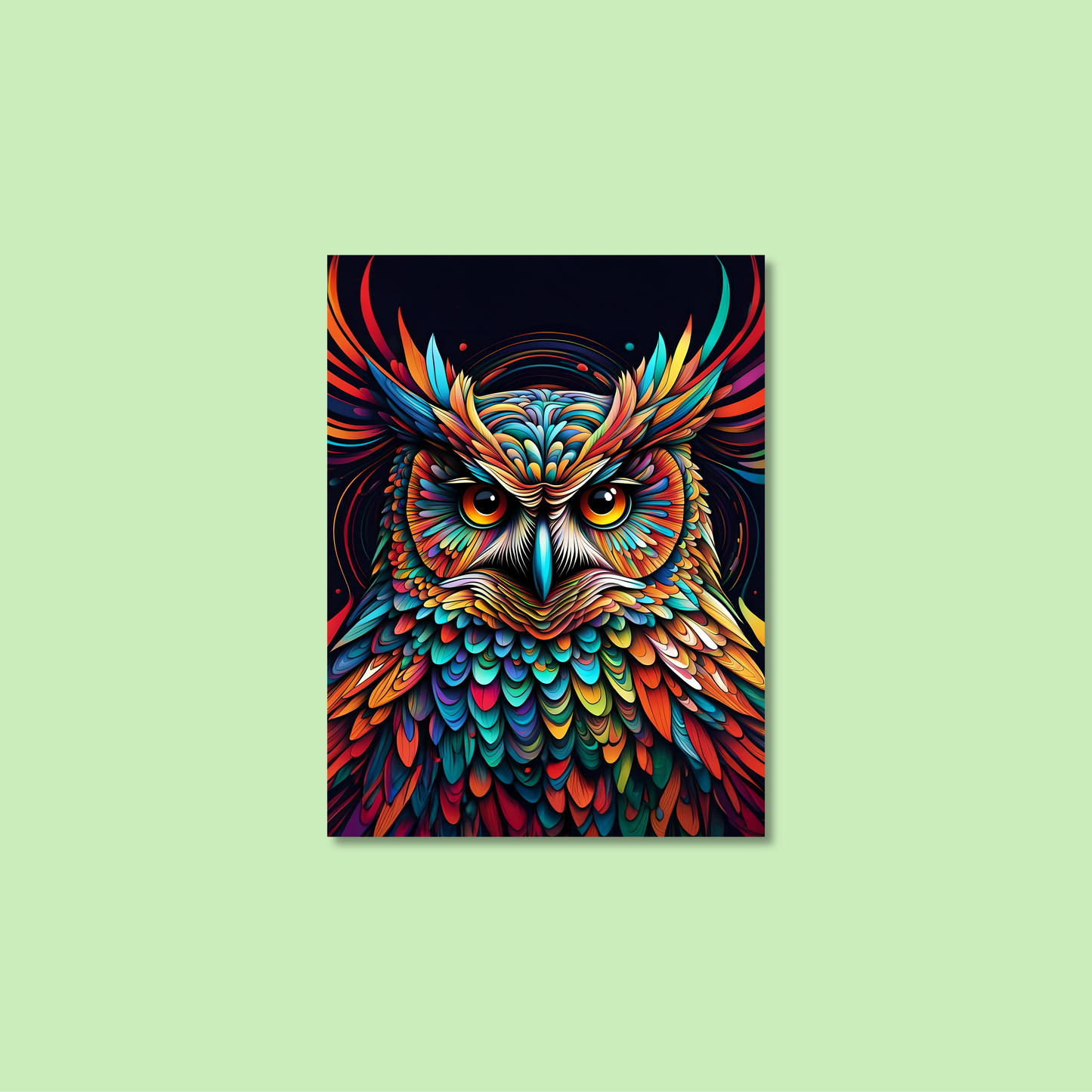 ABSTRACT OWL **UNFRAMED ART PRINT**