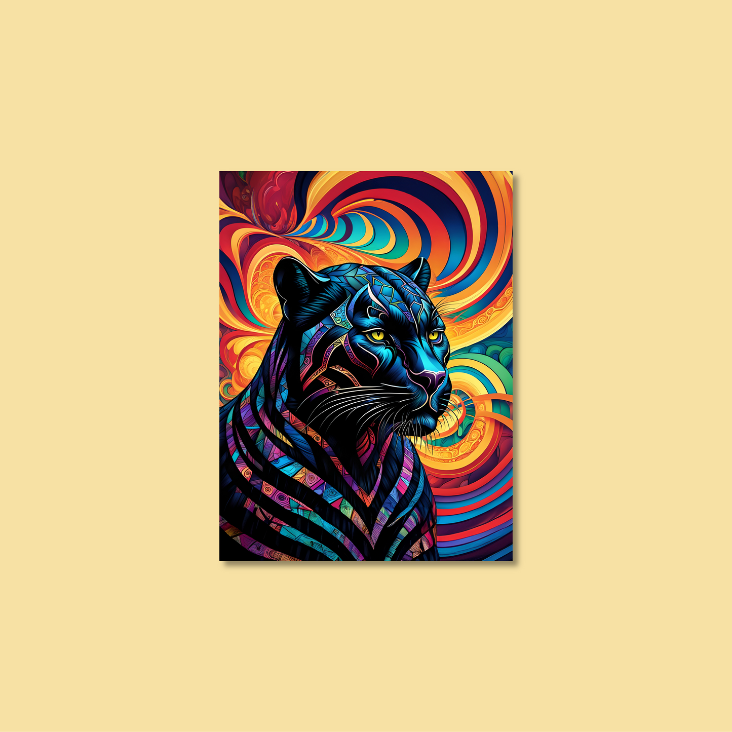 ABSTRACT BLACK PANTHER **UNFRAMED ART PRINT**