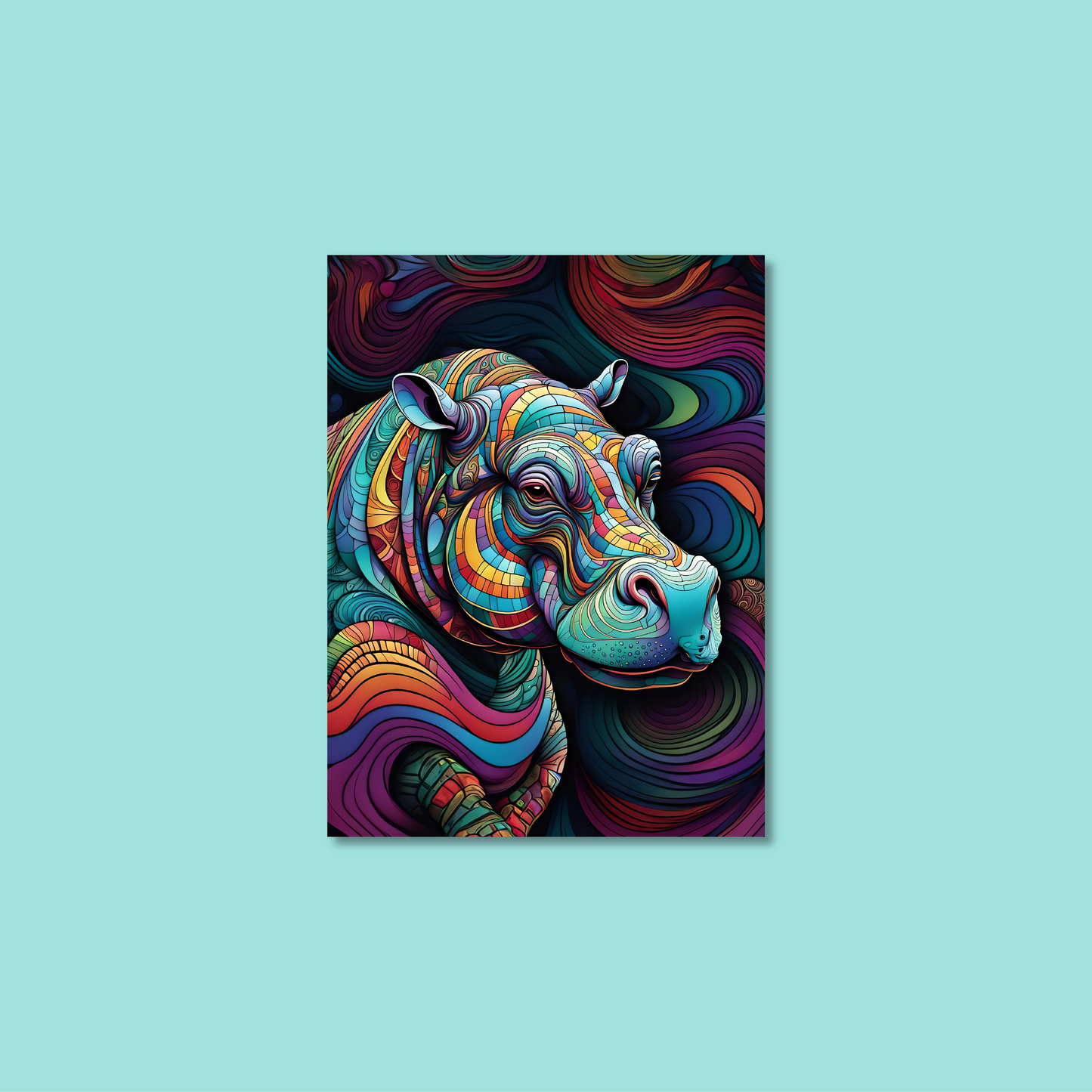 ABSTRACT HIPPO **UNFRAMED ART PRINT**