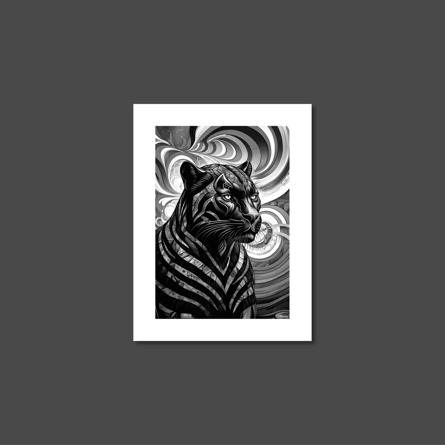 ABSTRACT BLACK PANTHER **UNFRAMED ART PRINT**