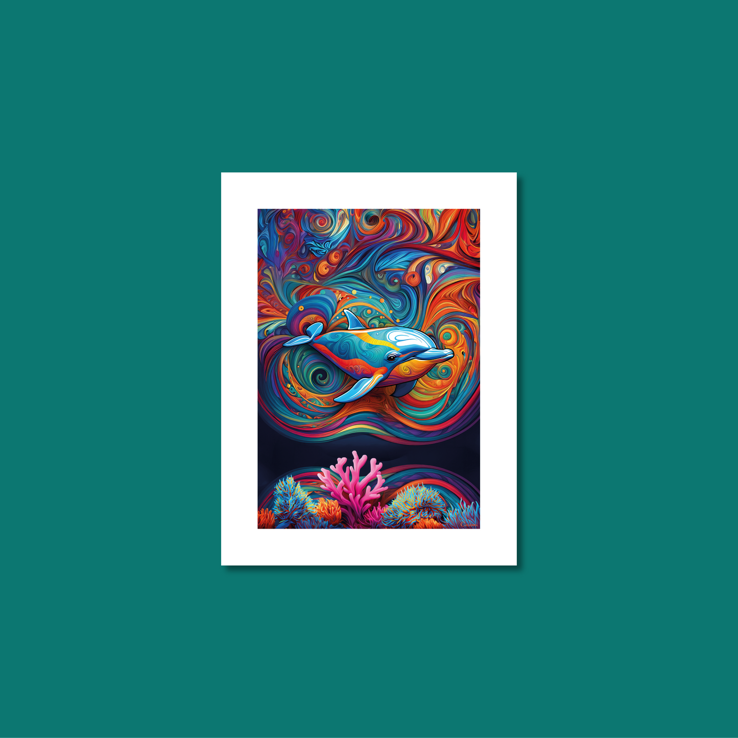 ABSTRACT DOLPHIN **UNFRAMED ART PRINT**