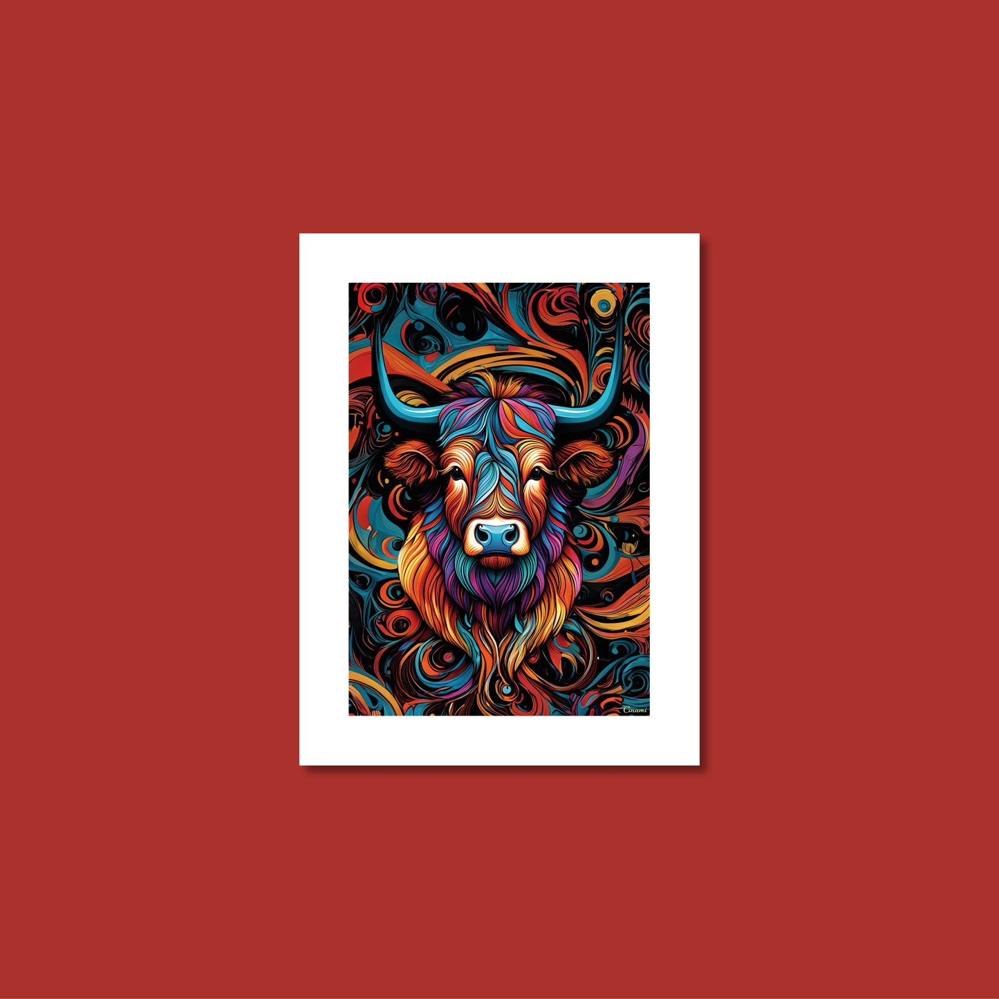 ABSTRACT HIGHLAND CATTLE **UNFRAMED ART PRINT**