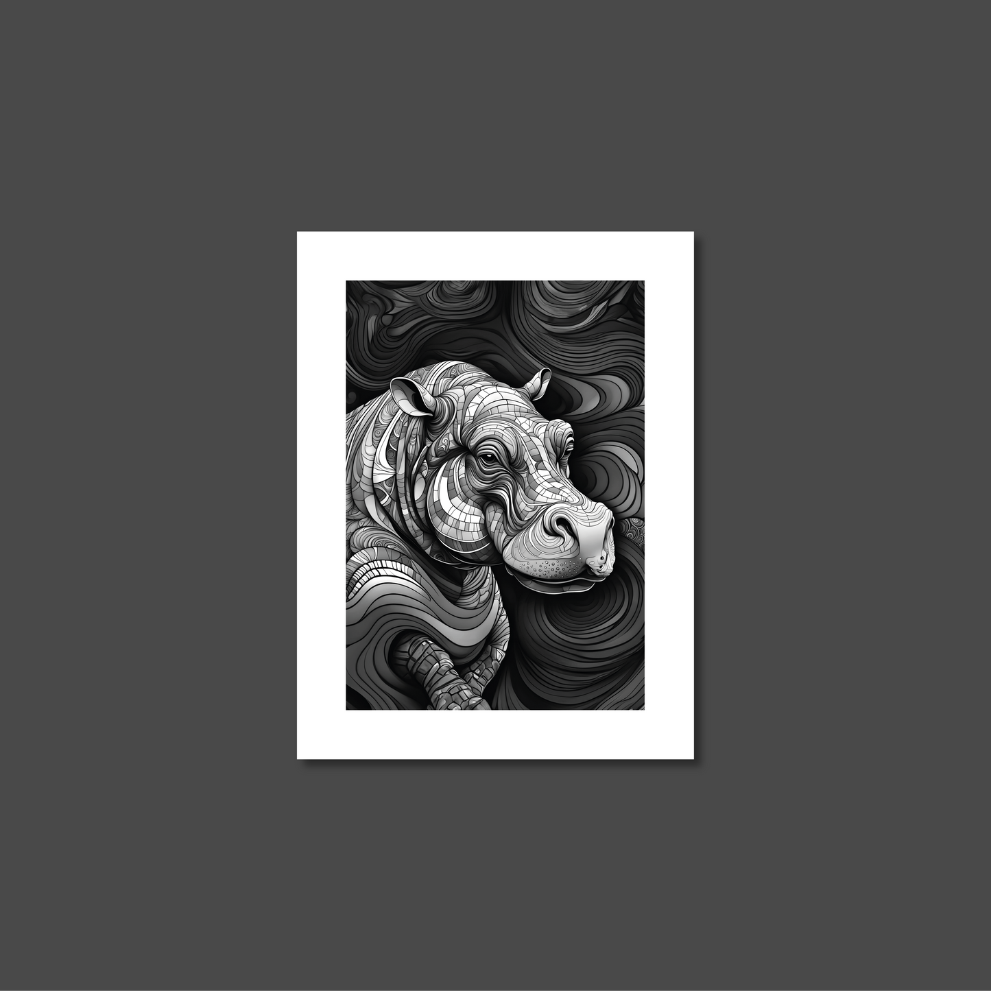 ABSTRACT HIPPO **UNFRAMED ART PRINT**