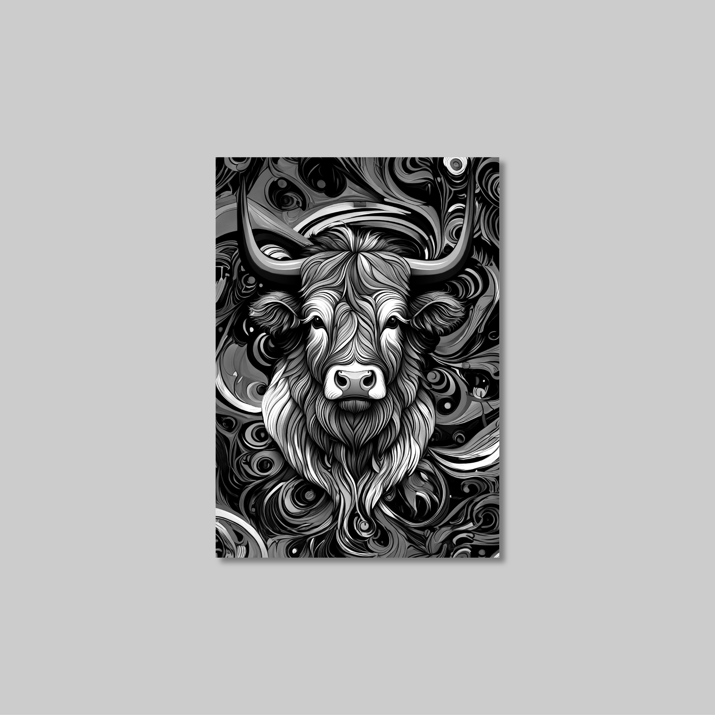 ABSTRACT HIGHLAND CATTLE **UNFRAMED ART PRINT**