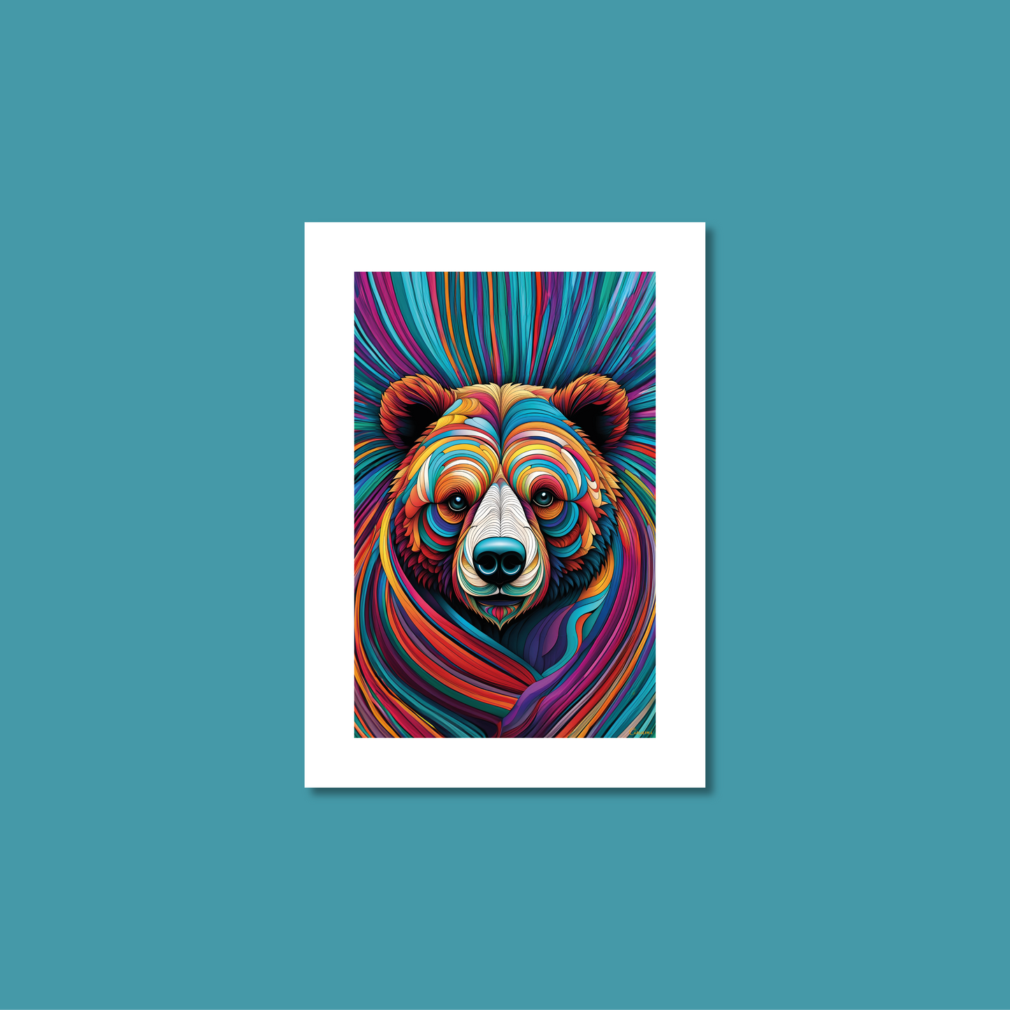 ABSTRACT BEAR **UNFRAMED ART PRINT**