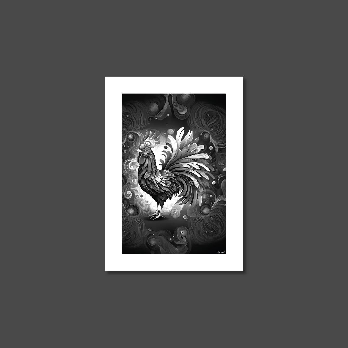 ABSTRACT COCKEREL **UNFRAMED ART PRINT**