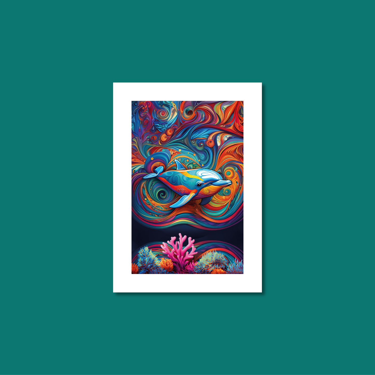 ABSTRACT DOLPHIN **UNFRAMED ART PRINT**