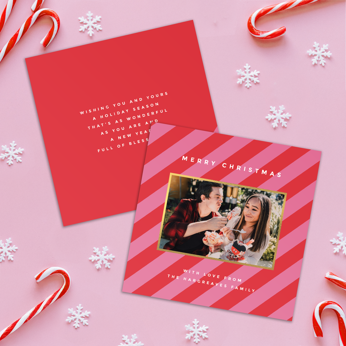Diagonal Stripes Pack of 10 Christmas Cards