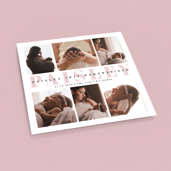 PAISLEY - Pack of 10 Birth Announcements