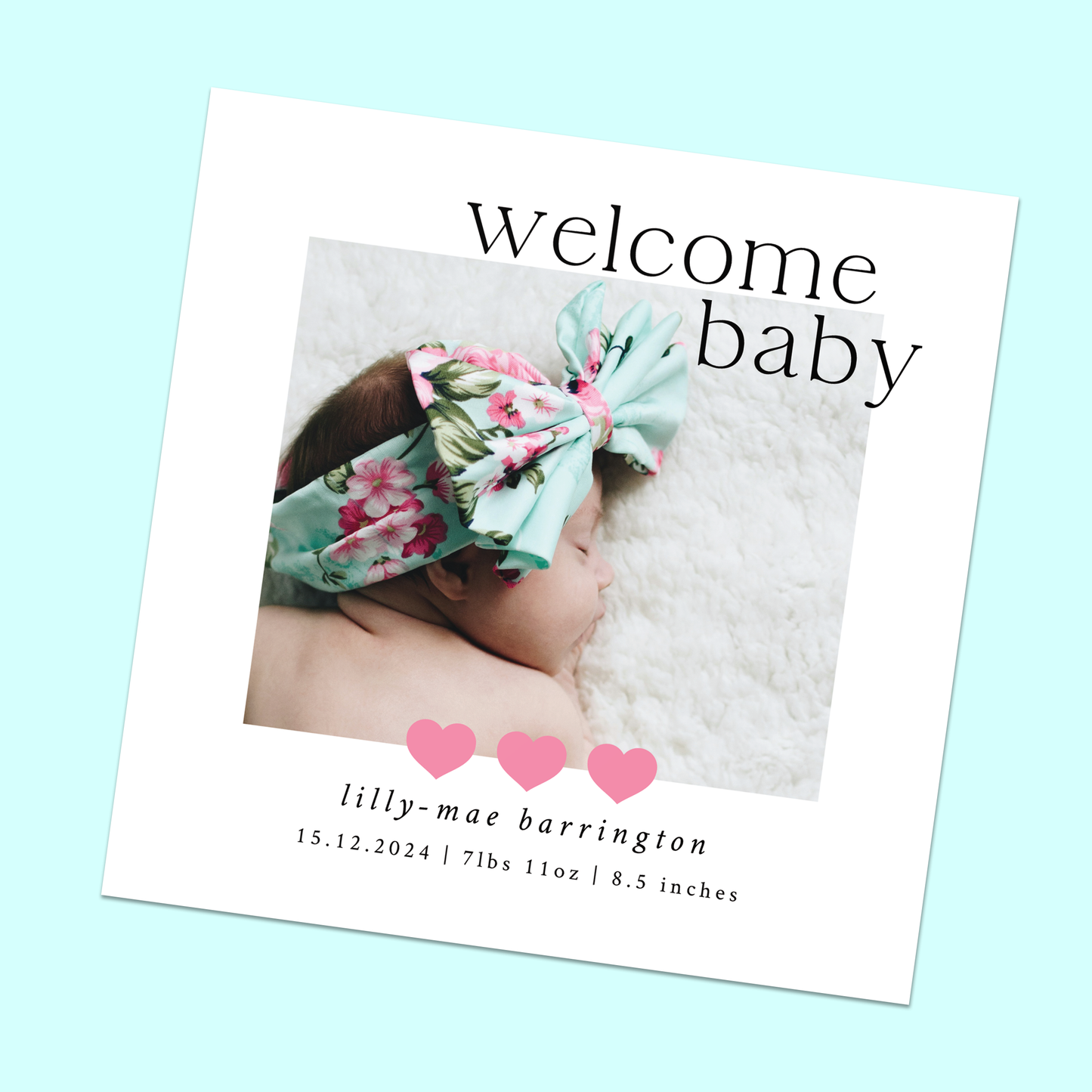Lilly-Mae - Pack of 10 Birth Announcements