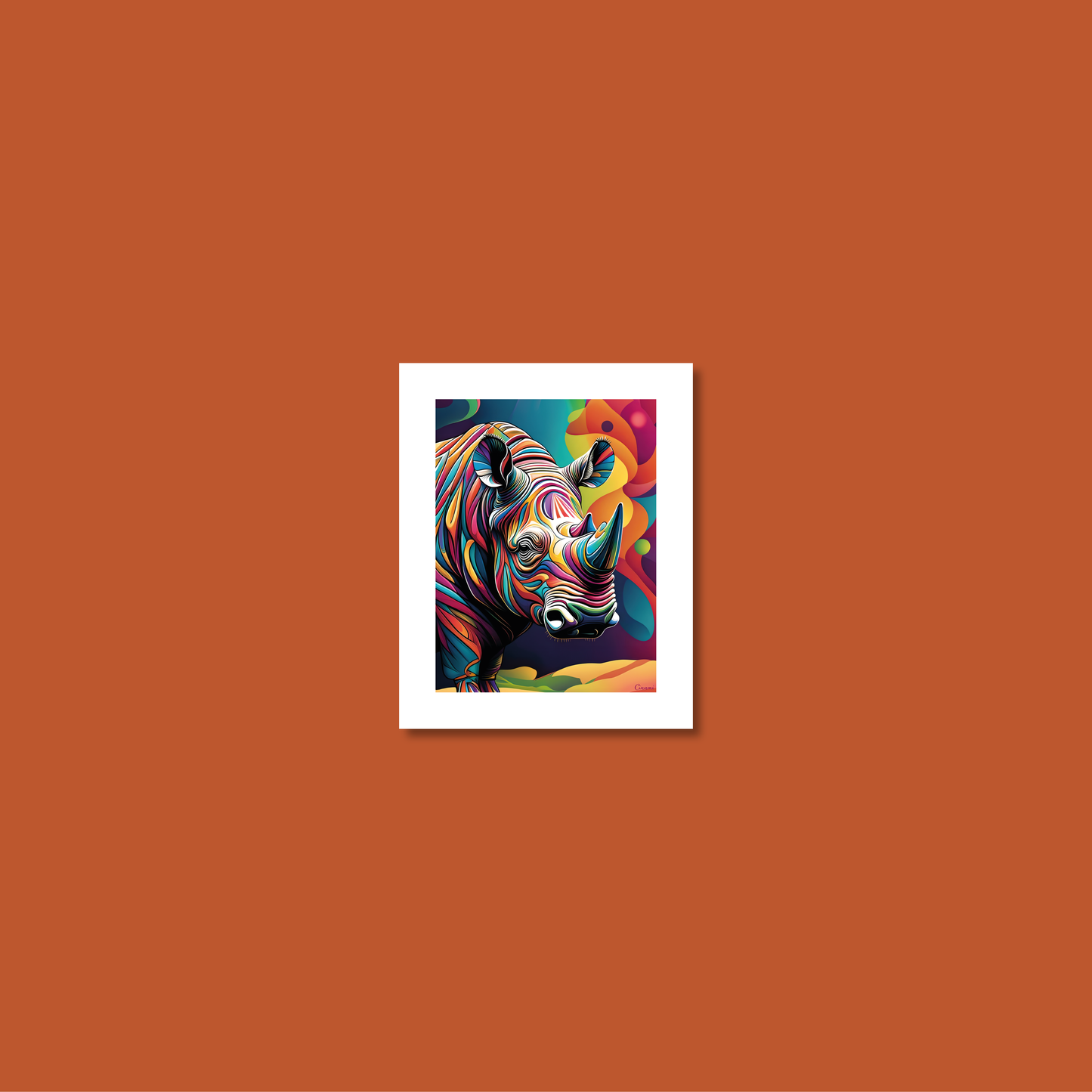 ABSTRACT RHINO **UNFRAMED ART PRINT**