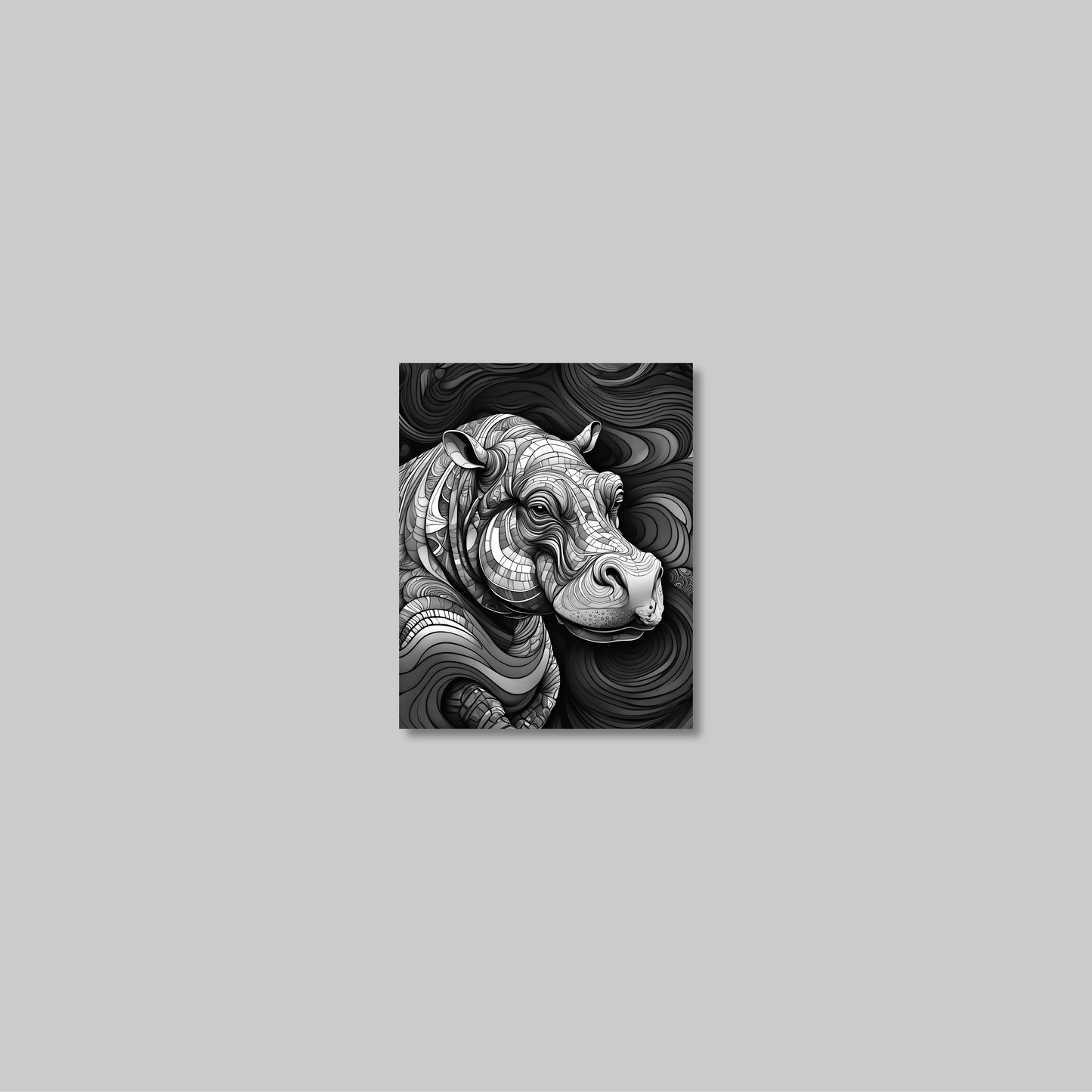 ABSTRACT HIPPO **UNFRAMED ART PRINT**