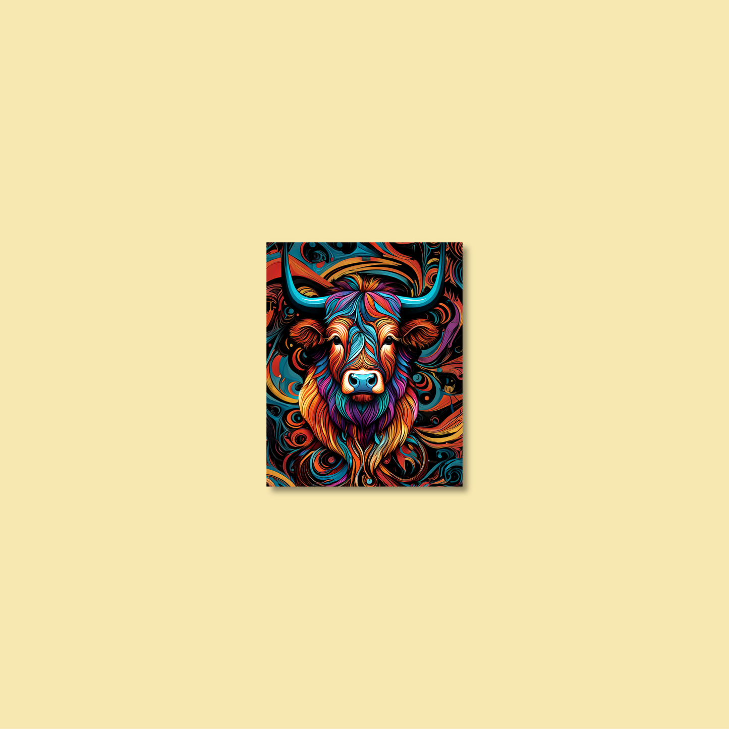 ABSTRACT HIGHLAND CATTLE **UNFRAMED ART PRINT**