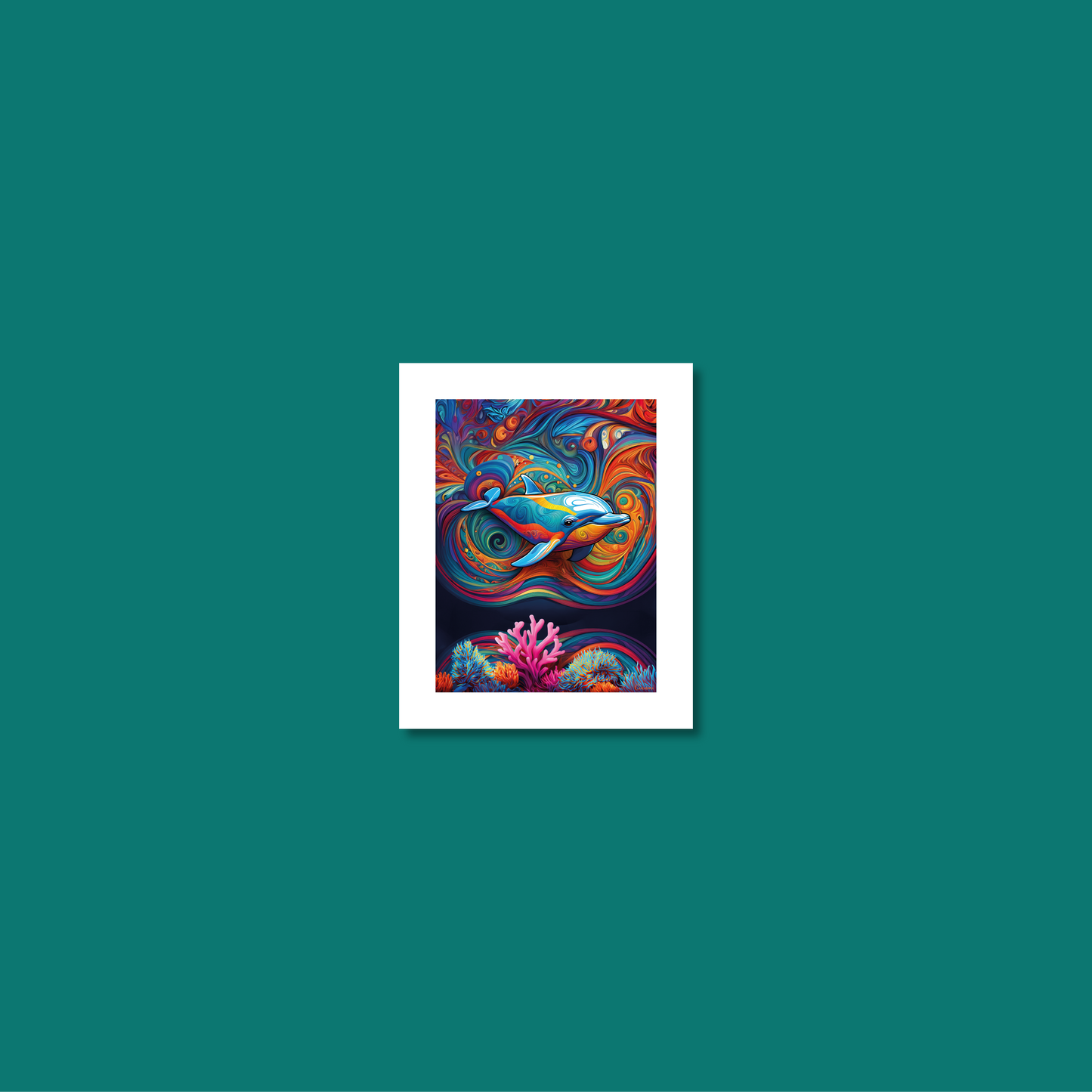 ABSTRACT DOLPHIN **UNFRAMED ART PRINT**