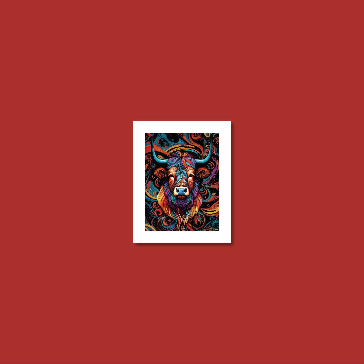 ABSTRACT HIGHLAND CATTLE **UNFRAMED ART PRINT**