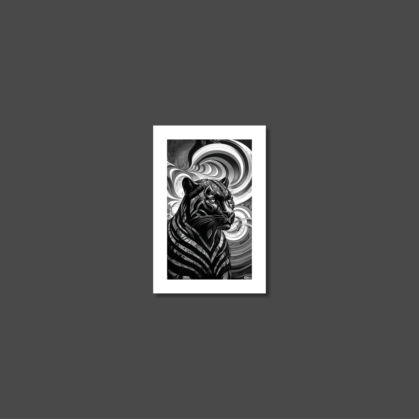 ABSTRACT BLACK PANTHER **UNFRAMED ART PRINT**