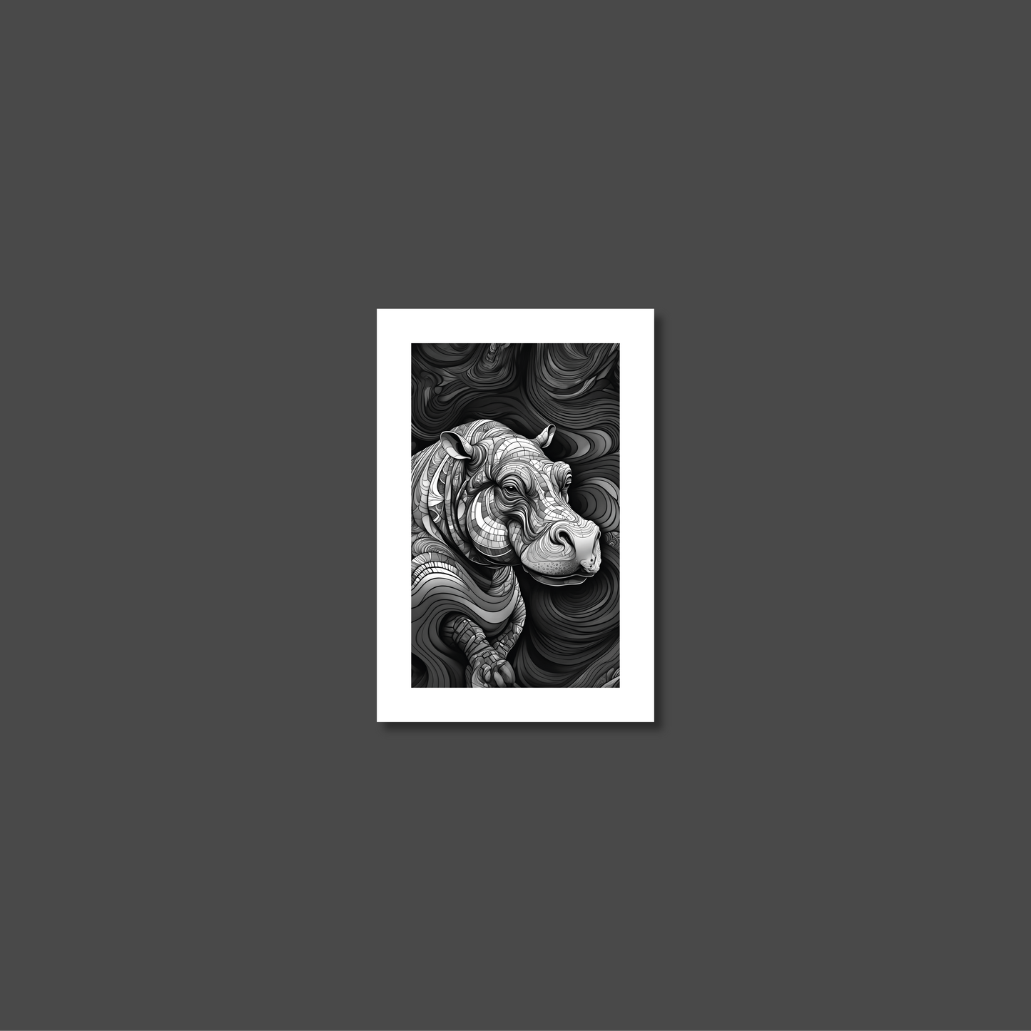 ABSTRACT HIPPO **UNFRAMED ART PRINT**
