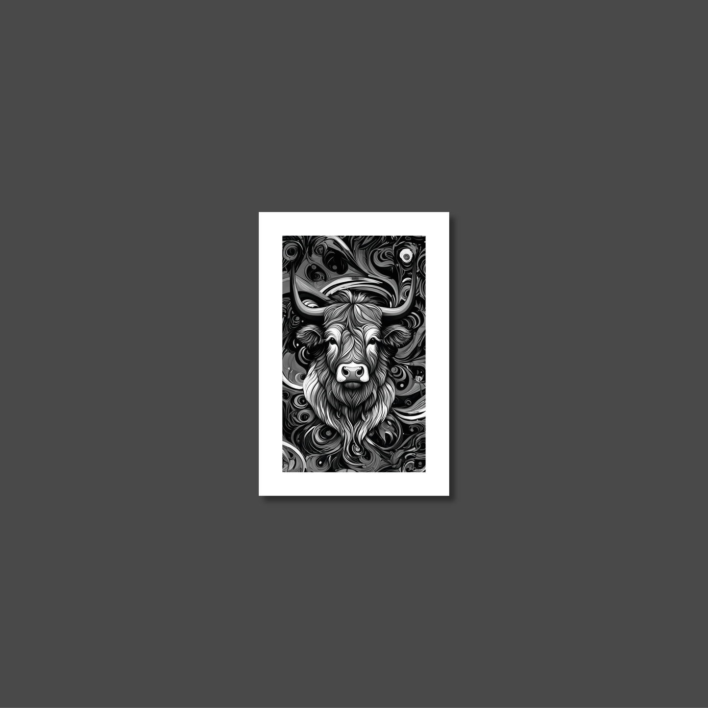 ABSTRACT HIGHLAND CATTLE **UNFRAMED ART PRINT**