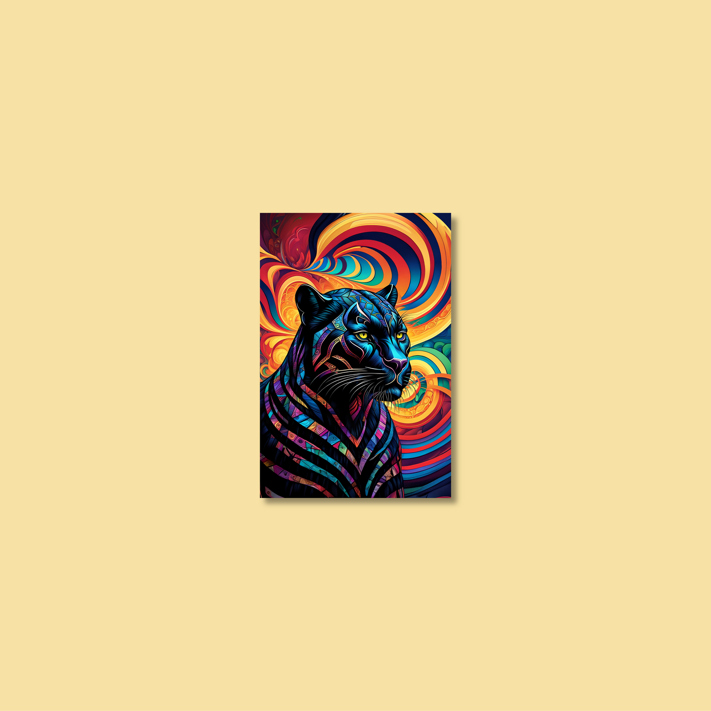 ABSTRACT BLACK PANTHER **UNFRAMED ART PRINT**