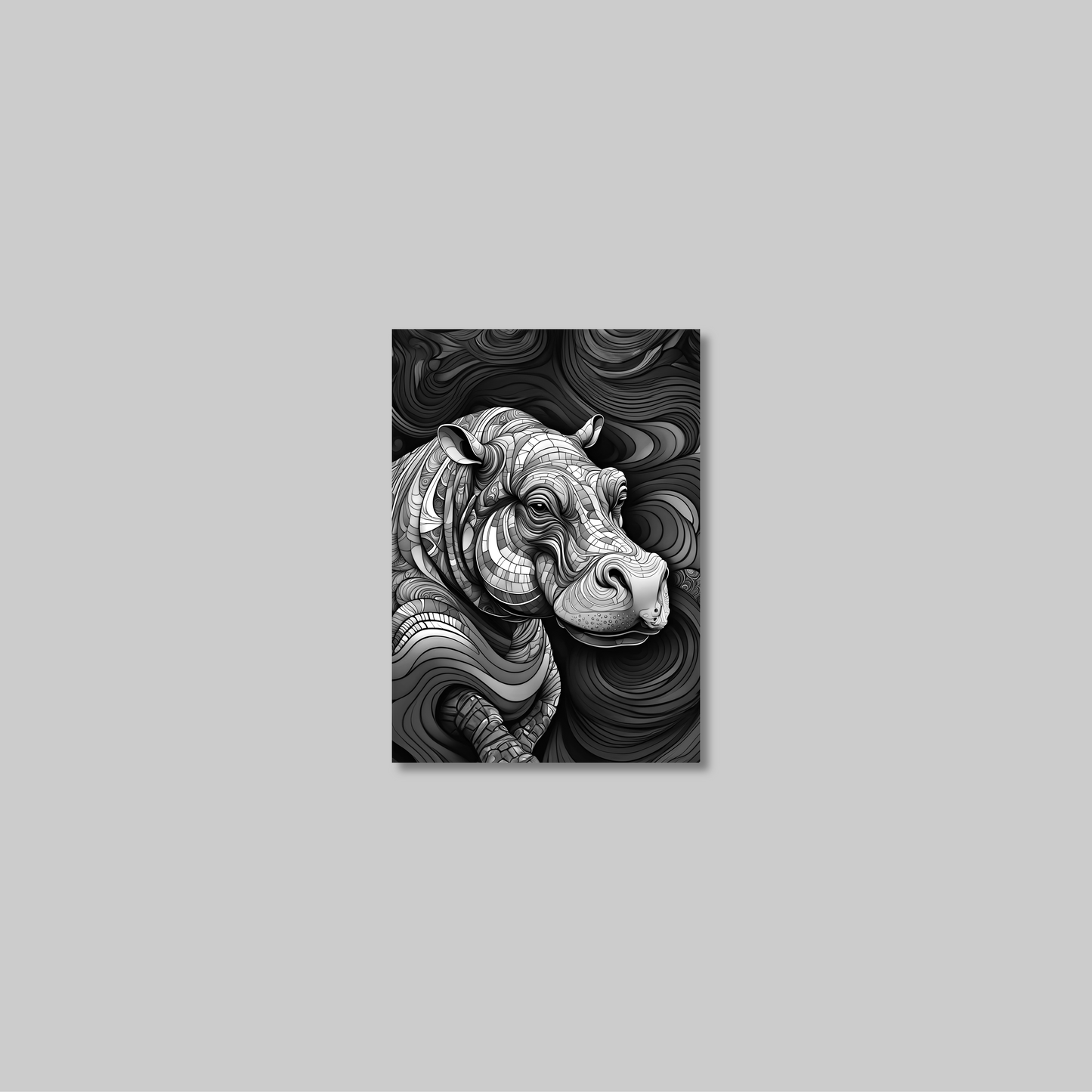 ABSTRACT HIPPO **UNFRAMED ART PRINT**