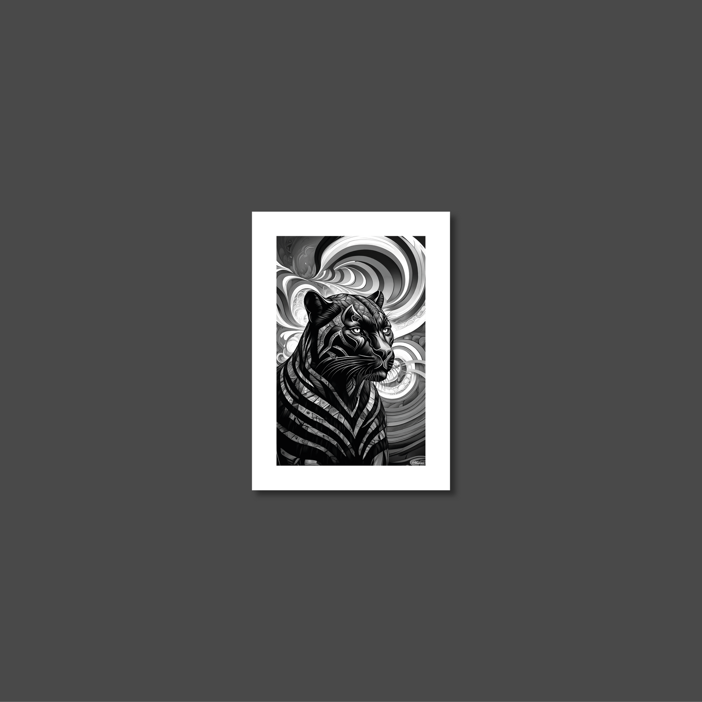ABSTRACT BLACK PANTHER **UNFRAMED ART PRINT**
