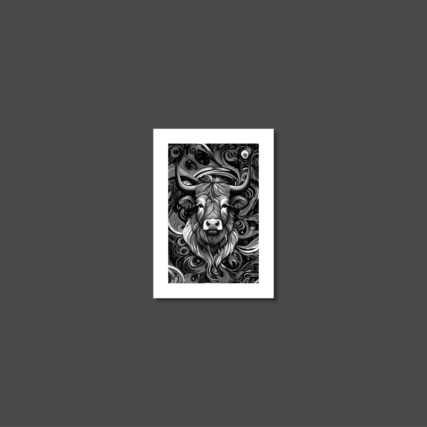 ABSTRACT HIGHLAND CATTLE **UNFRAMED ART PRINT**
