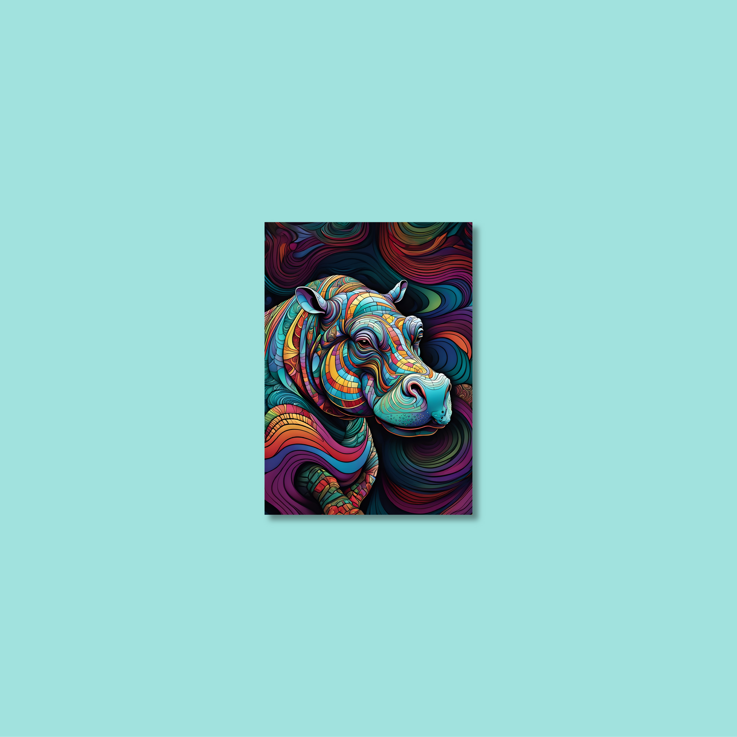 ABSTRACT HIPPO **UNFRAMED ART PRINT**